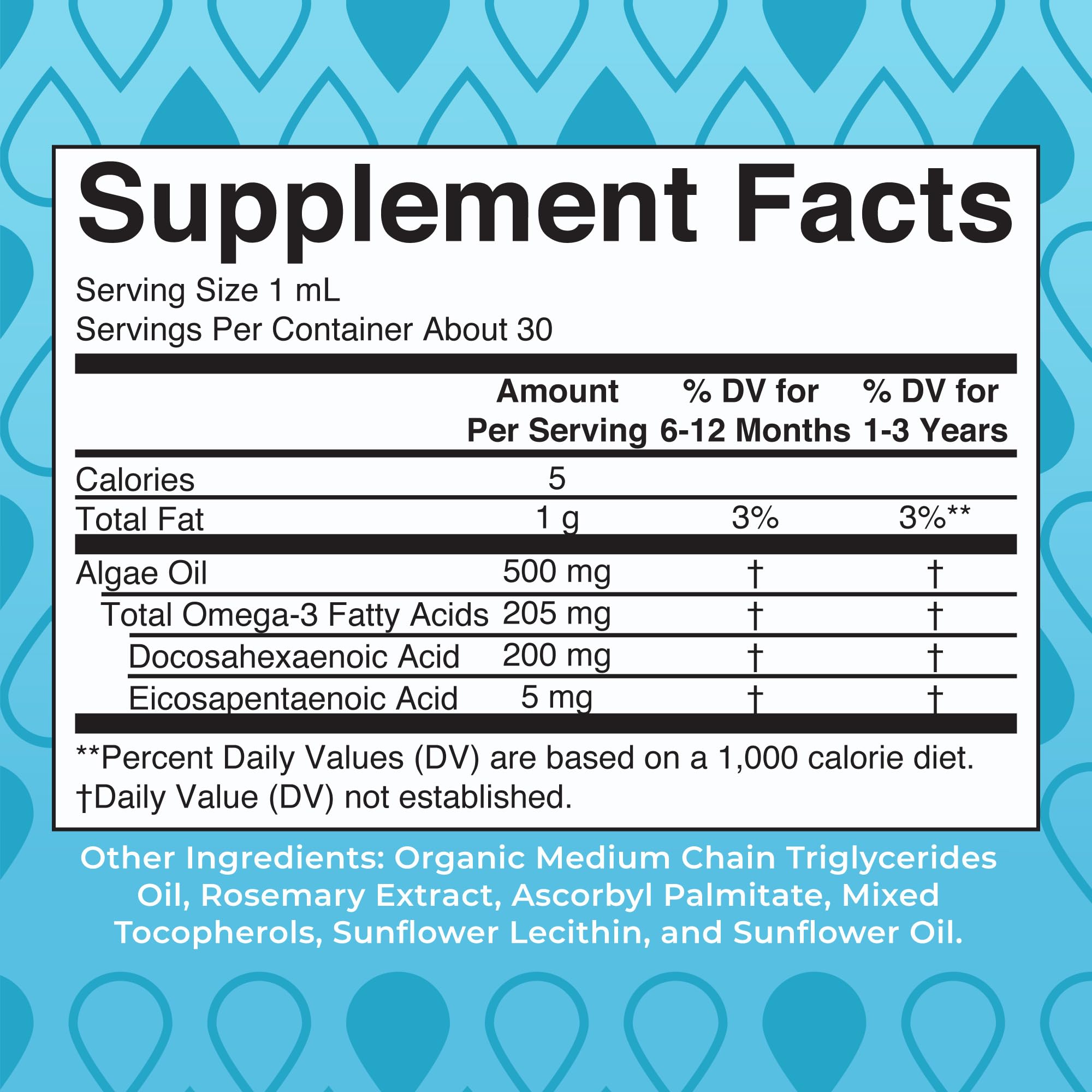 MaryRuth Organics Infant & Toddler Omega-3 Liquid Drops – 200mg DHA / 2mg EPA per Serving | Unflavored | 1 fl oz