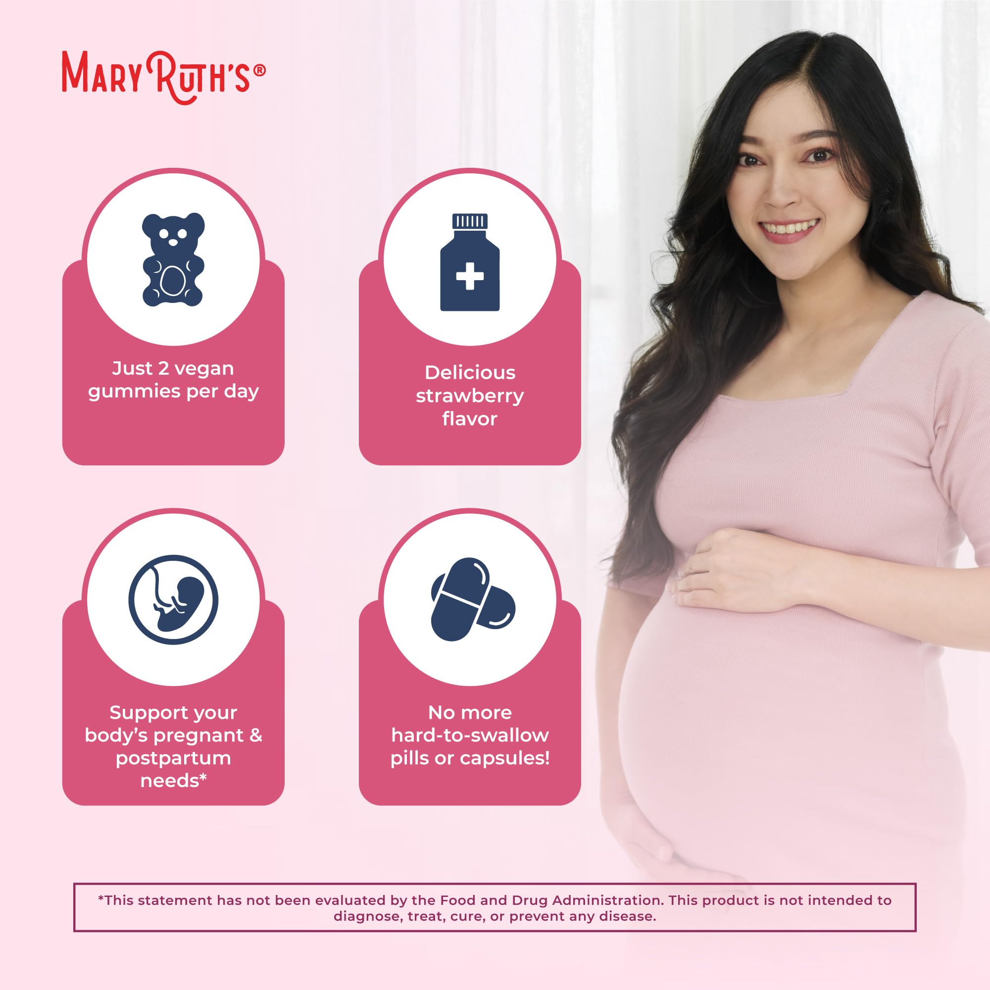 MaryRuth Organics Prenatal Vitamins for Women | USDA Organic Prenatal Gummies | Postnatal Vitamins for Women Breastfeeding | Methylfolate 800 mcg DFE | Iodine | Vegan | Non GMO | 30 Servings