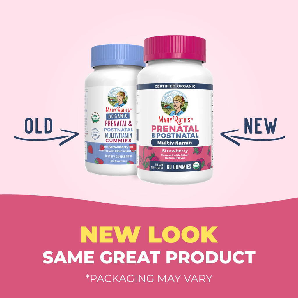 MaryRuth Organics Prenatal Vitamins for Women | USDA Organic Prenatal Gummies | Postnatal Vitamins for Women Breastfeeding | Methylfolate 800 mcg DFE | Iodine | Vegan | Non GMO | 30 Servings
