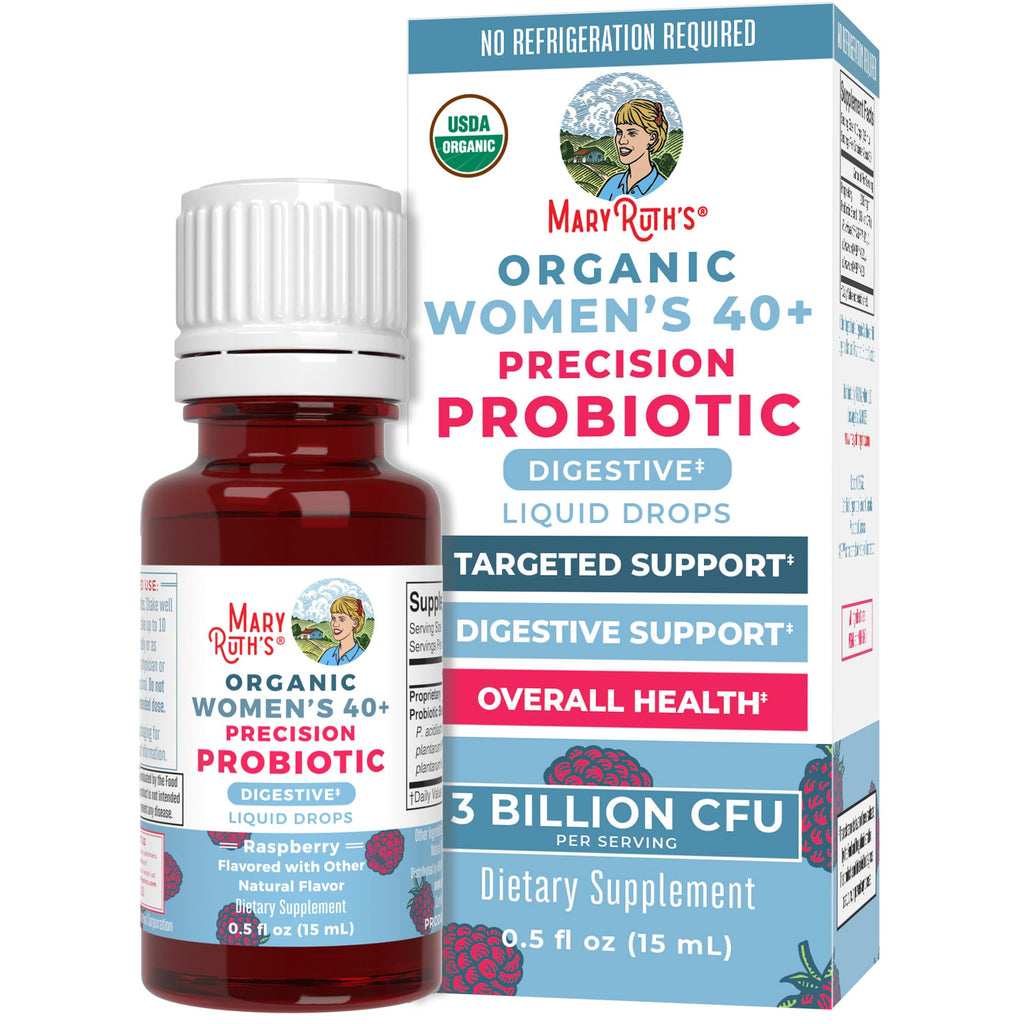 MaryRuth Organics USDA Organic 40+ Women's Probiotic Drops | Digestive Health & Stress Support