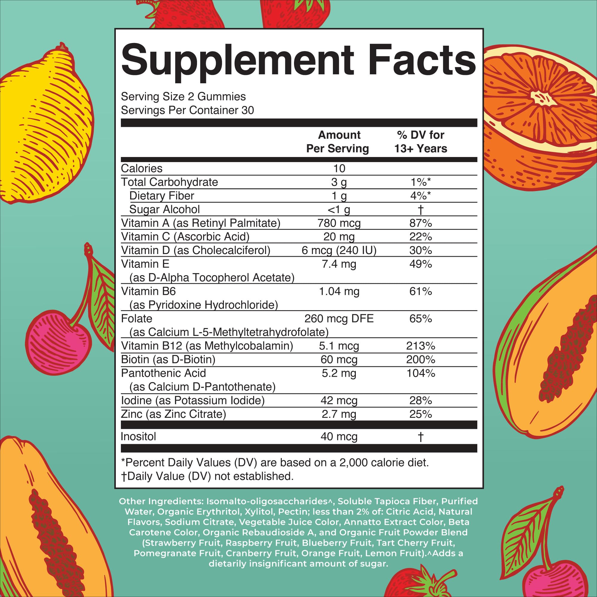 MaryRuth Organics Teen Multivitamin Gummies | Vegan • Sugar Free • Gluten Free | 60 Count