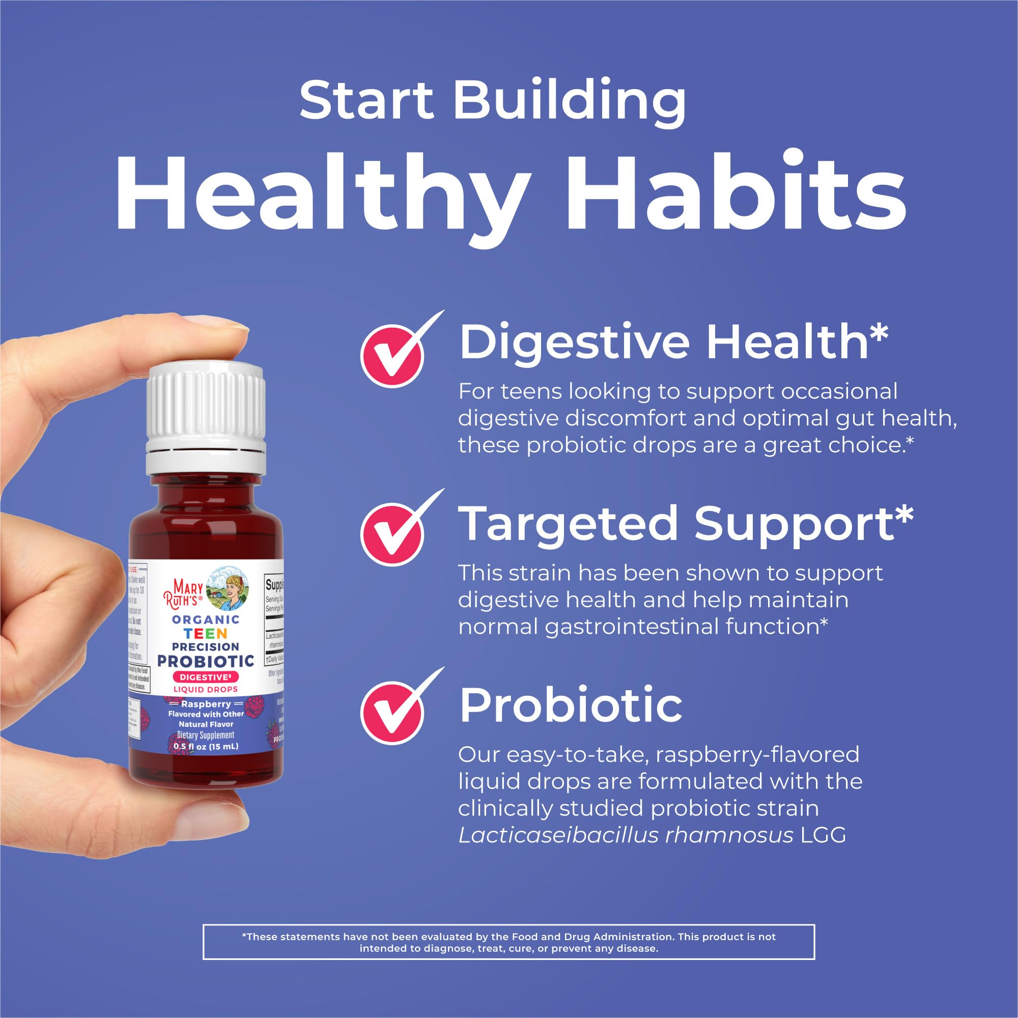 MaryRuth Organics Teen Liquid Probiotic Drops – USDA Organic, Vegan, Non-GMO, 30 Servings