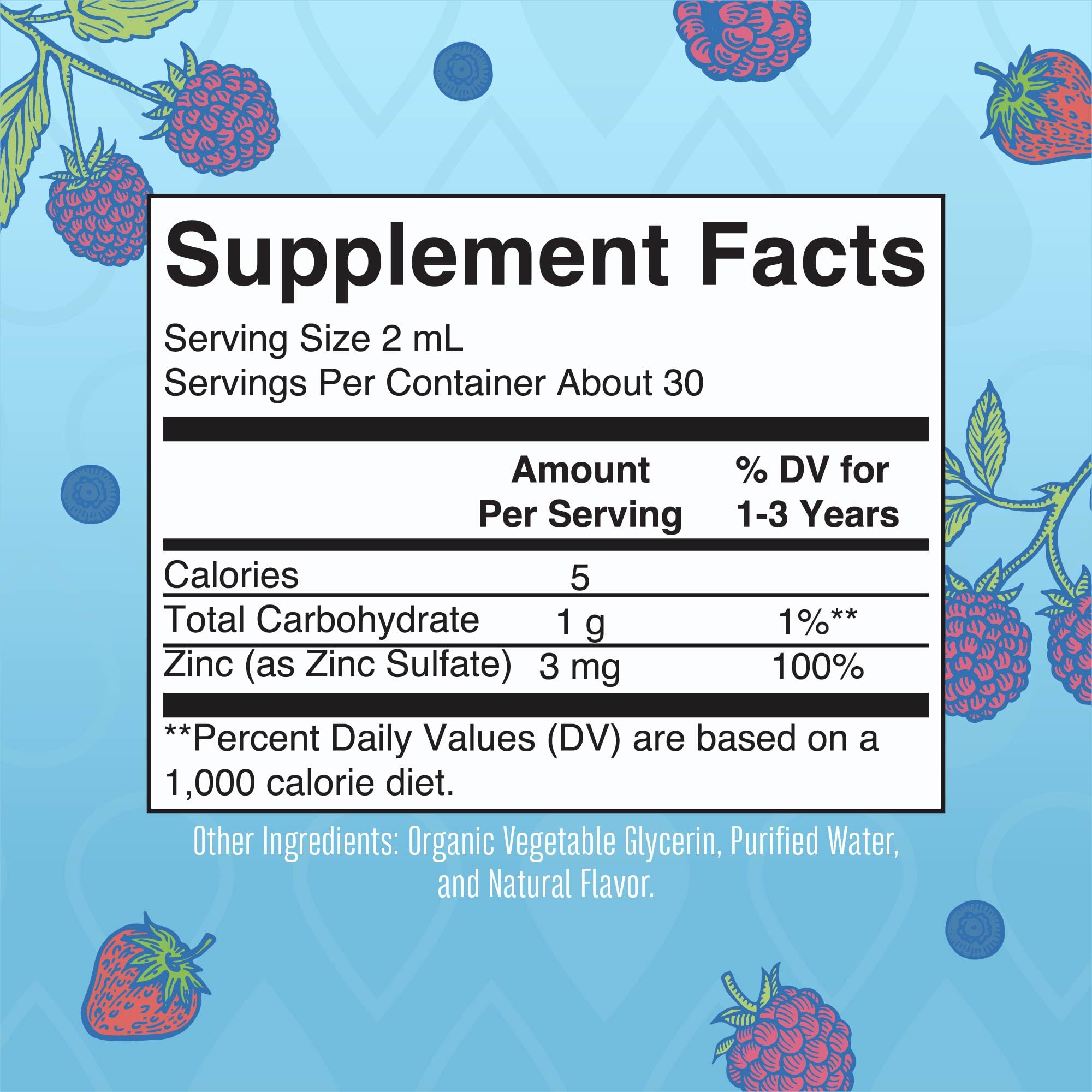 MaryRuth Organics Toddler Liquid Zinc Drops – USDA Organic, Immune Support, Berry Flavor, 1–3 Years, 2 fl oz