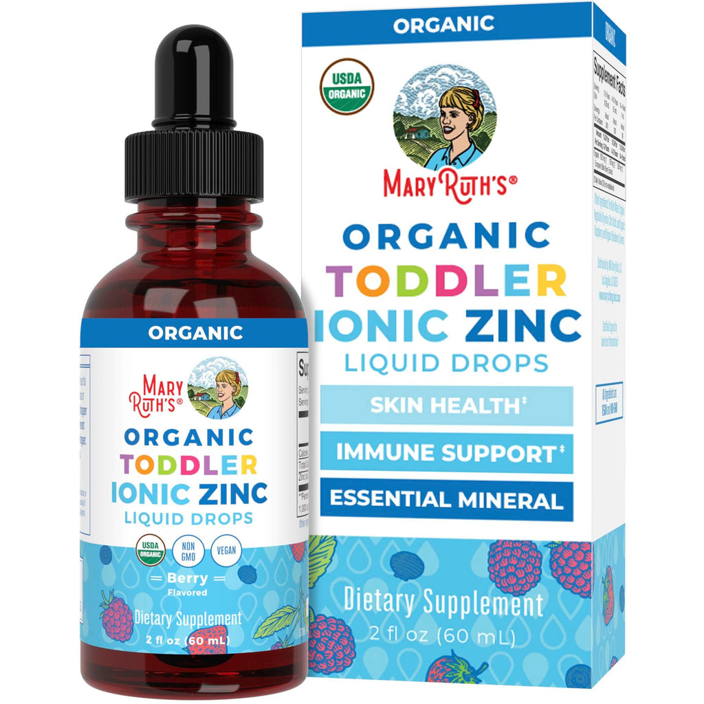 MaryRuth Organics Toddler Liquid Zinc Drops – USDA Organic, Immune Support, Berry Flavor, 1–3 Years, 2 fl oz