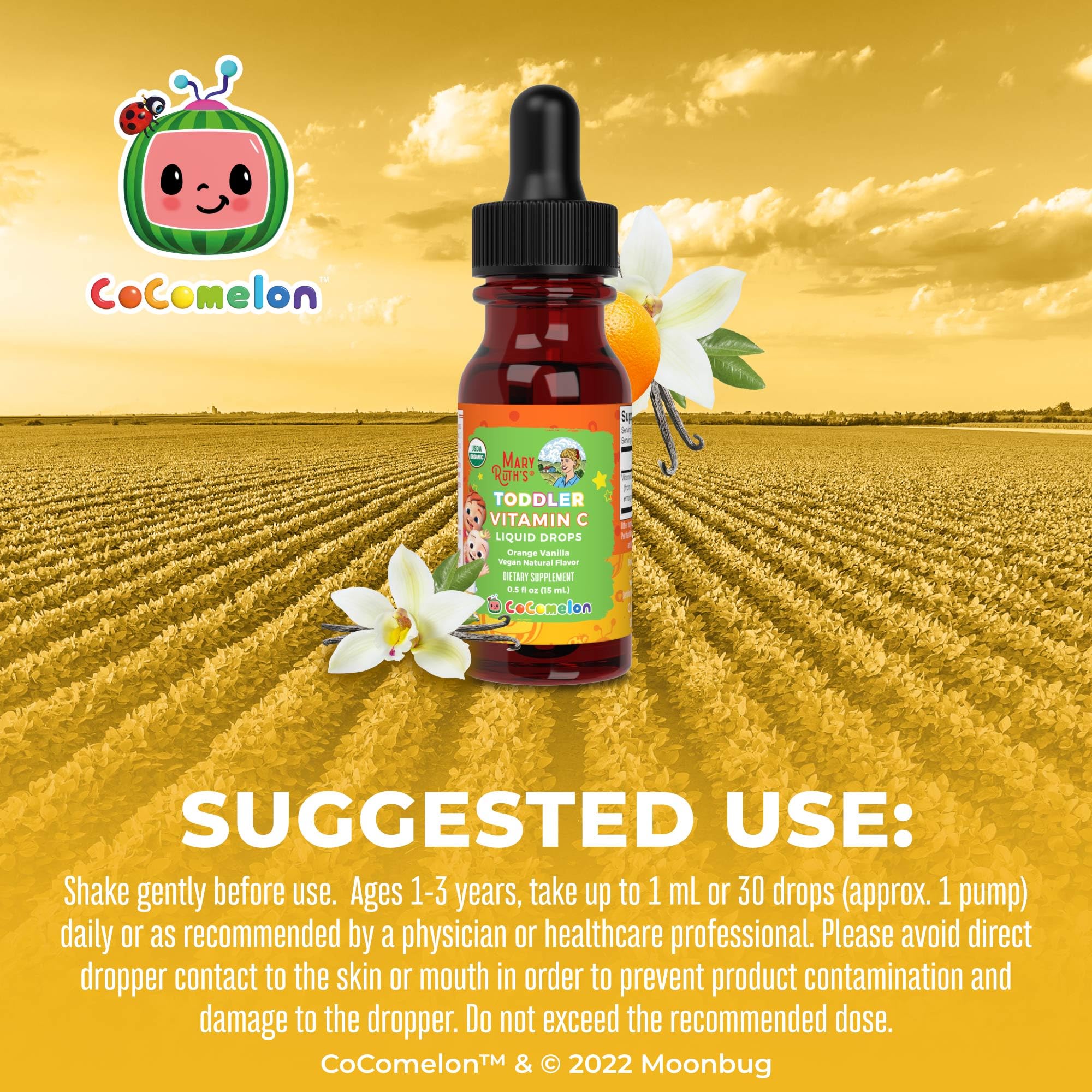 MaryRuth Organics Toddler Vitamin C Drops – USDA Organic Vitamin C Liquid for Ages 1-3 | Immune Support, Vegan & Non-GMO | 15 Servings