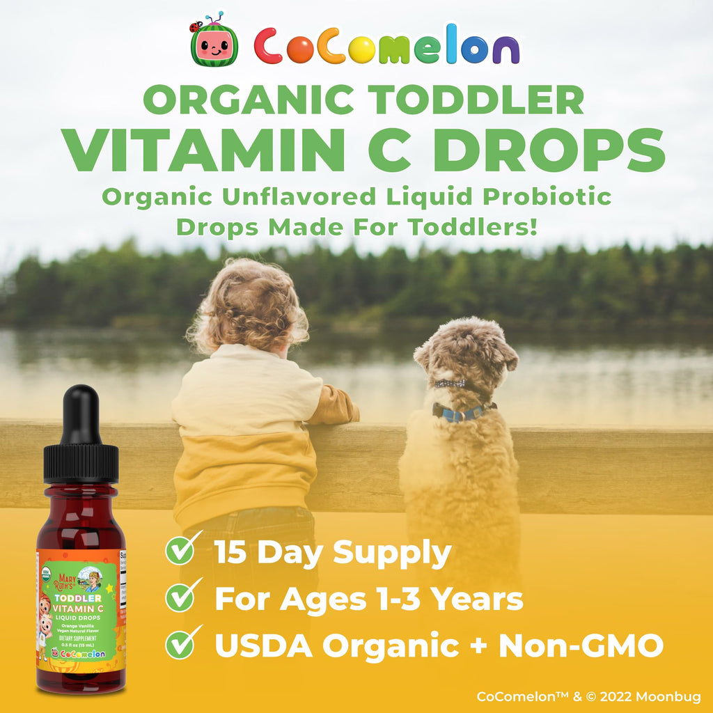 MaryRuth Organics Toddler Vitamin C Drops – USDA Organic Vitamin C Liquid for Ages 1-3 | Immune Support, Vegan & Non-GMO | 15 Servings