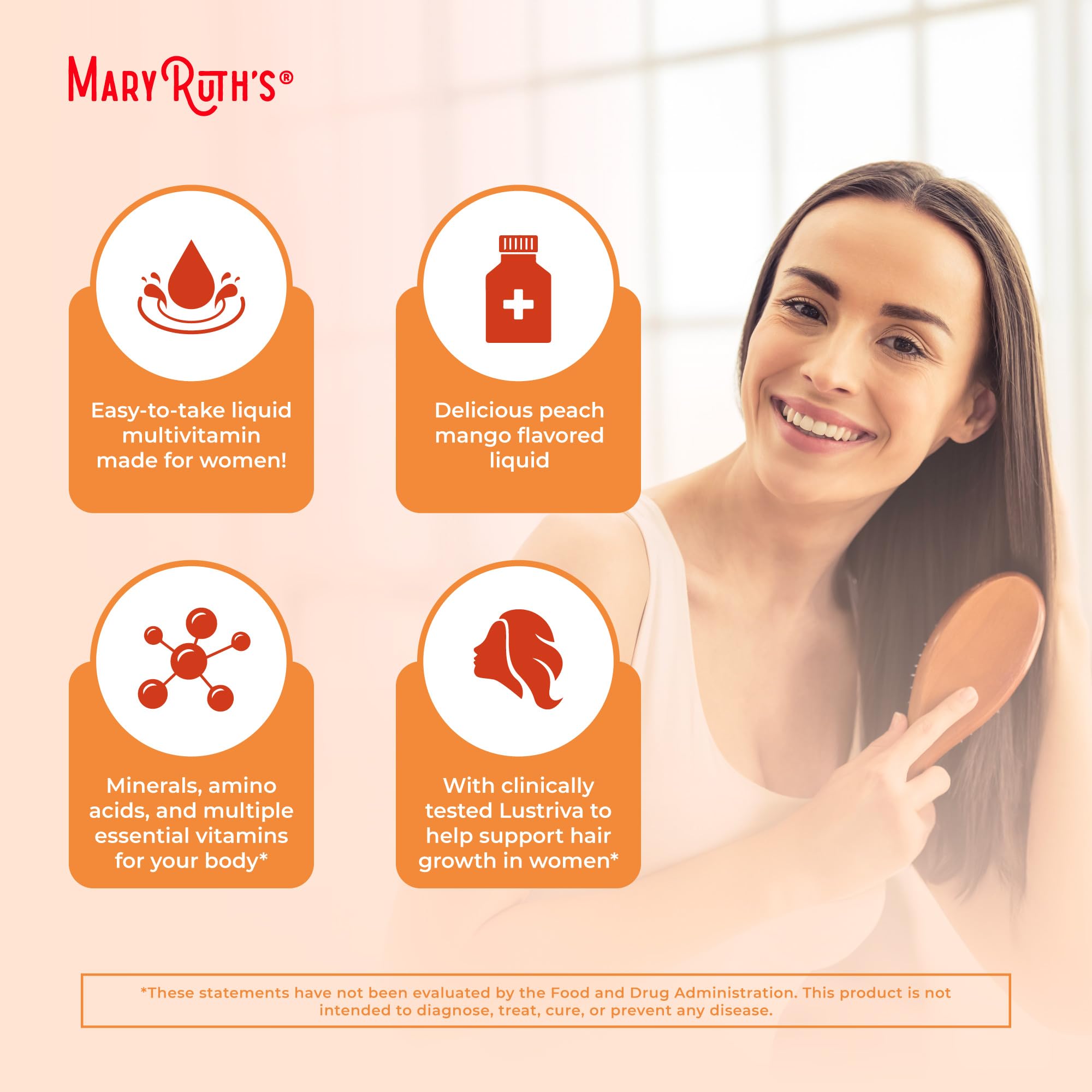 MaryRuth Organics Liquid Multivitamin + Hair Growth | Biotin 10000mcg | Lustriva for Thicker Hair