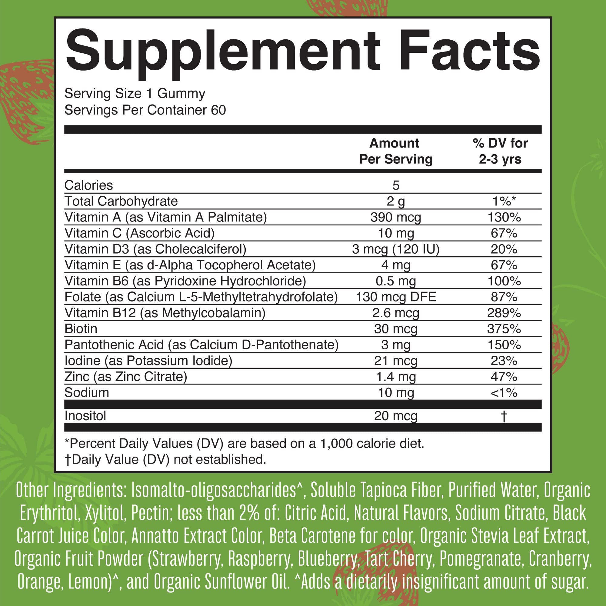 MaryRuth Organics Toddler Multivitamin Gummies – Sugar Free, Vegan, 60 Count