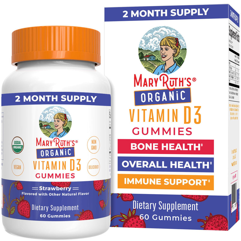 MaryRuth Organics Organic Vitamin D3 Gummies 1000 IU | USDA Organic | 60 Count