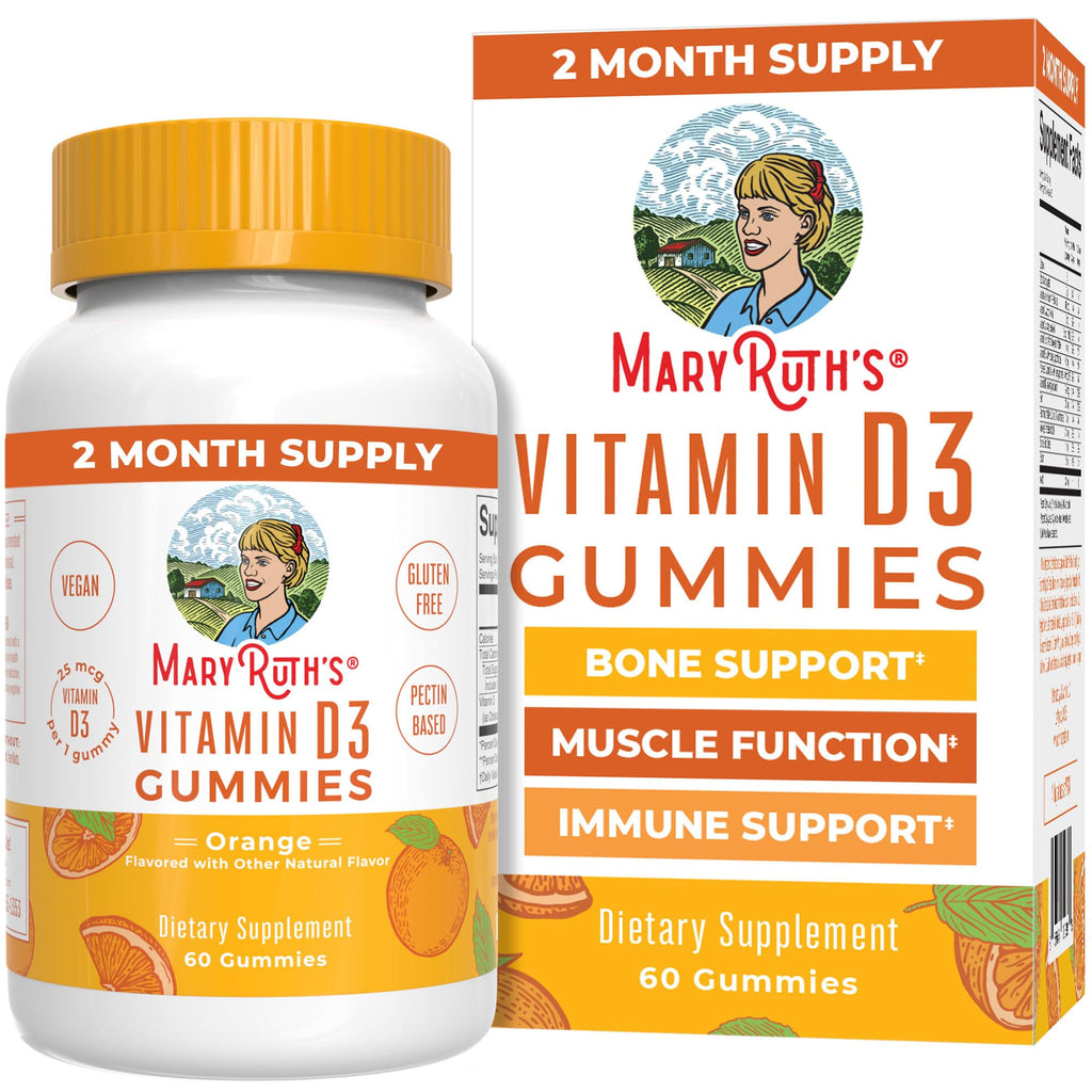 MaryRuth Organics Vitamin D3 Gummies – 60 Gummies (2 Month Supply) | Vegan, Non-GMO, Gluten Free
