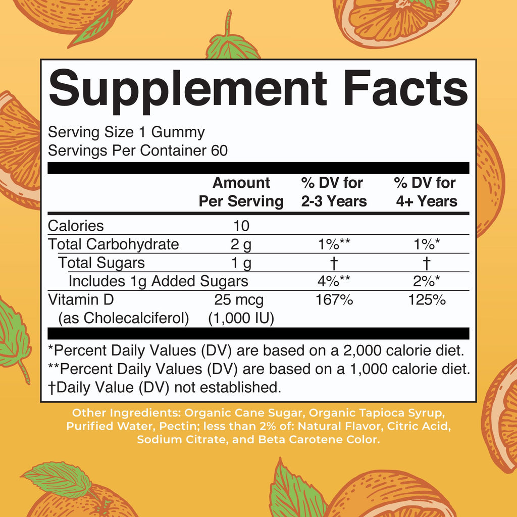 MaryRuth Organics Vitamin D3 Gummies – 60 Gummies (2 Month Supply) | Vegan, Non-GMO, Gluten Free