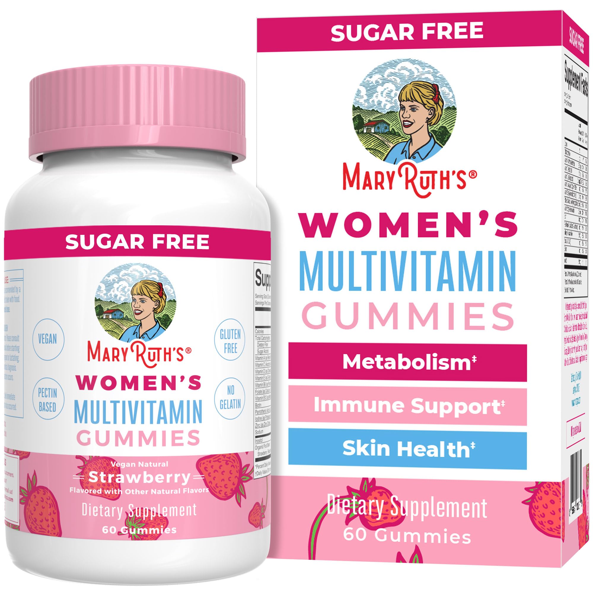 MaryRuth Organics Women's Immune Support Multivitamin Gummies | 60 Count | Vegan, Sugar-Free, Non-GMO | Ages 14+