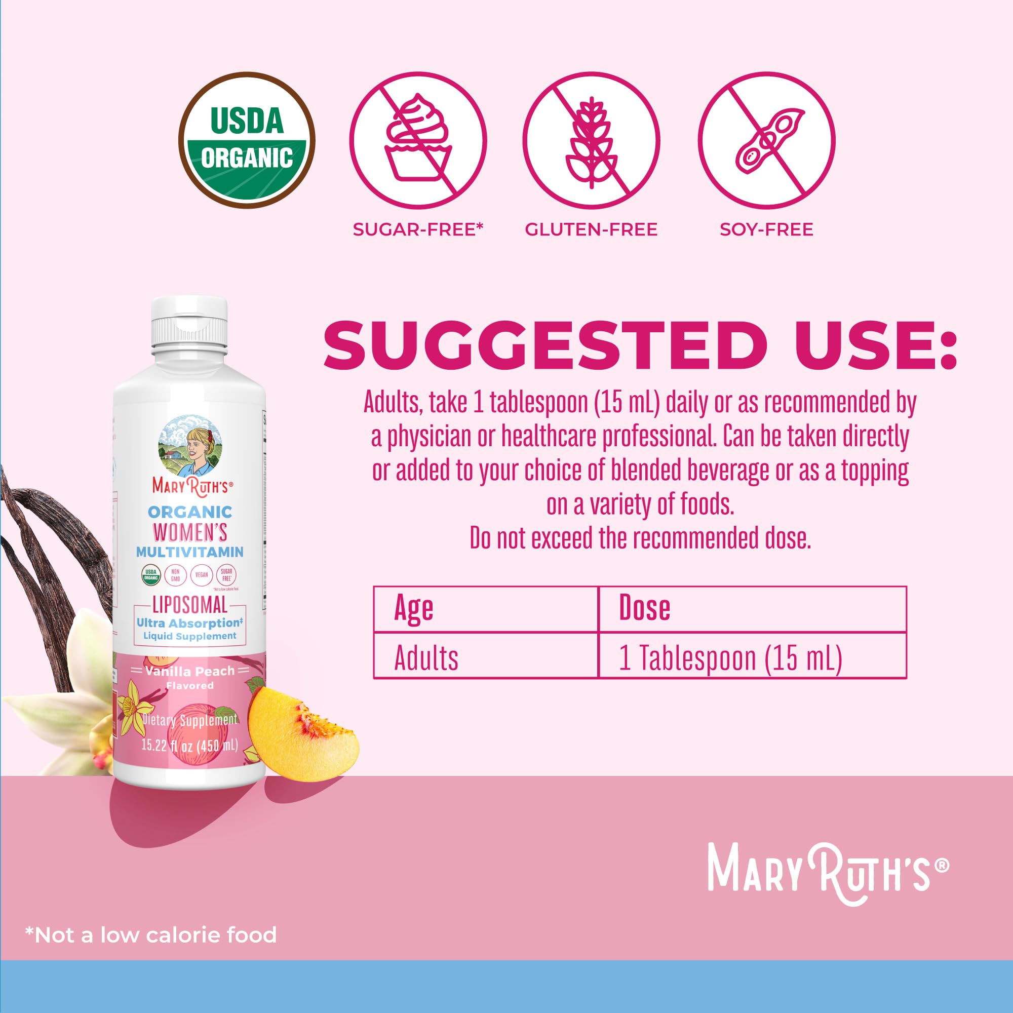MaryRuth Organics Womens Liposomal Multivitamin - Sugar Free, USDA Organic