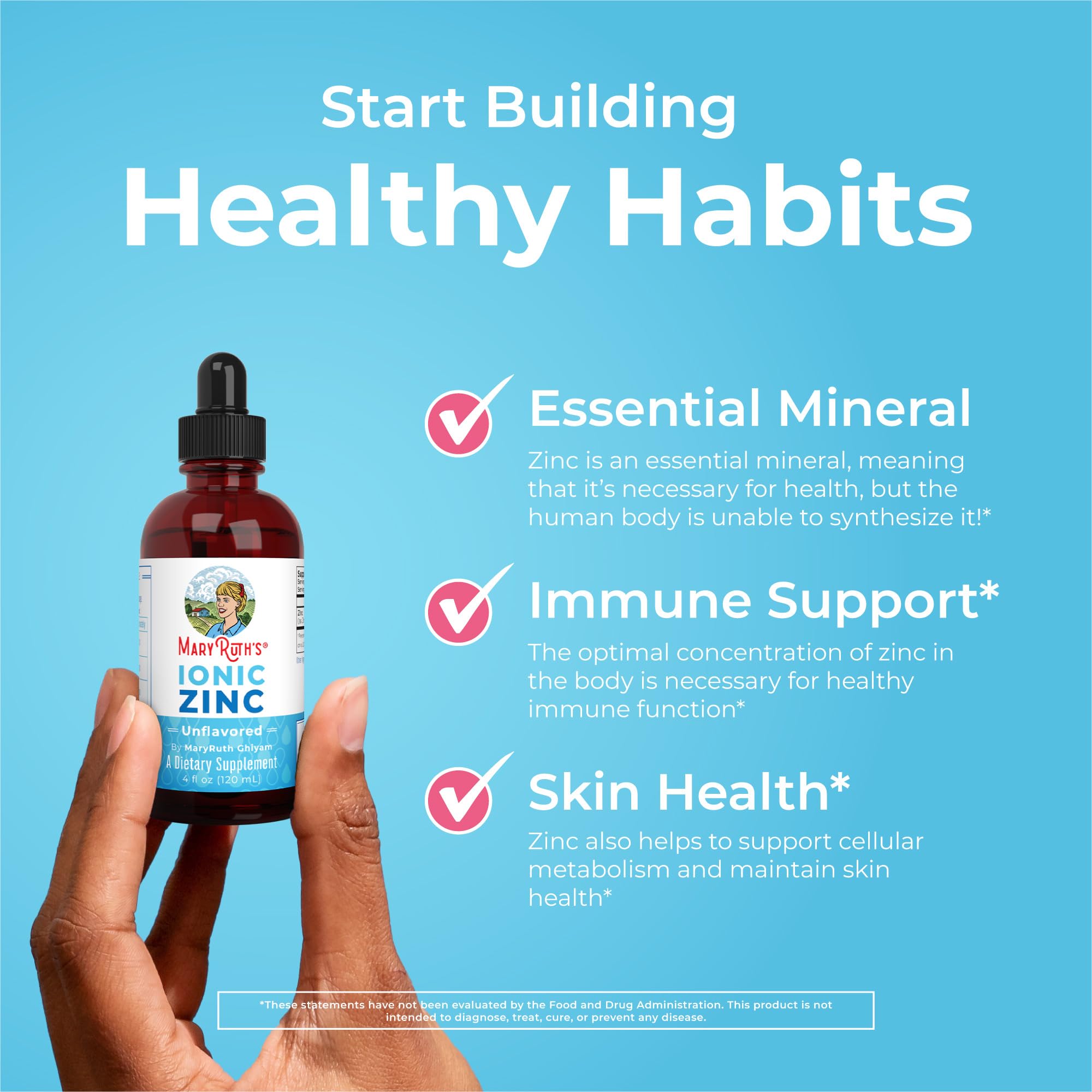 MaryRuth Zinc Liquid for Kids – Immune Support, Vegan, Organic (2 oz)
