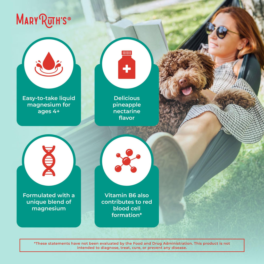 MaryRuth's Liquid Magnesium 30 oz | Ages 4+ | Cognitive & Bone Health | Vegan