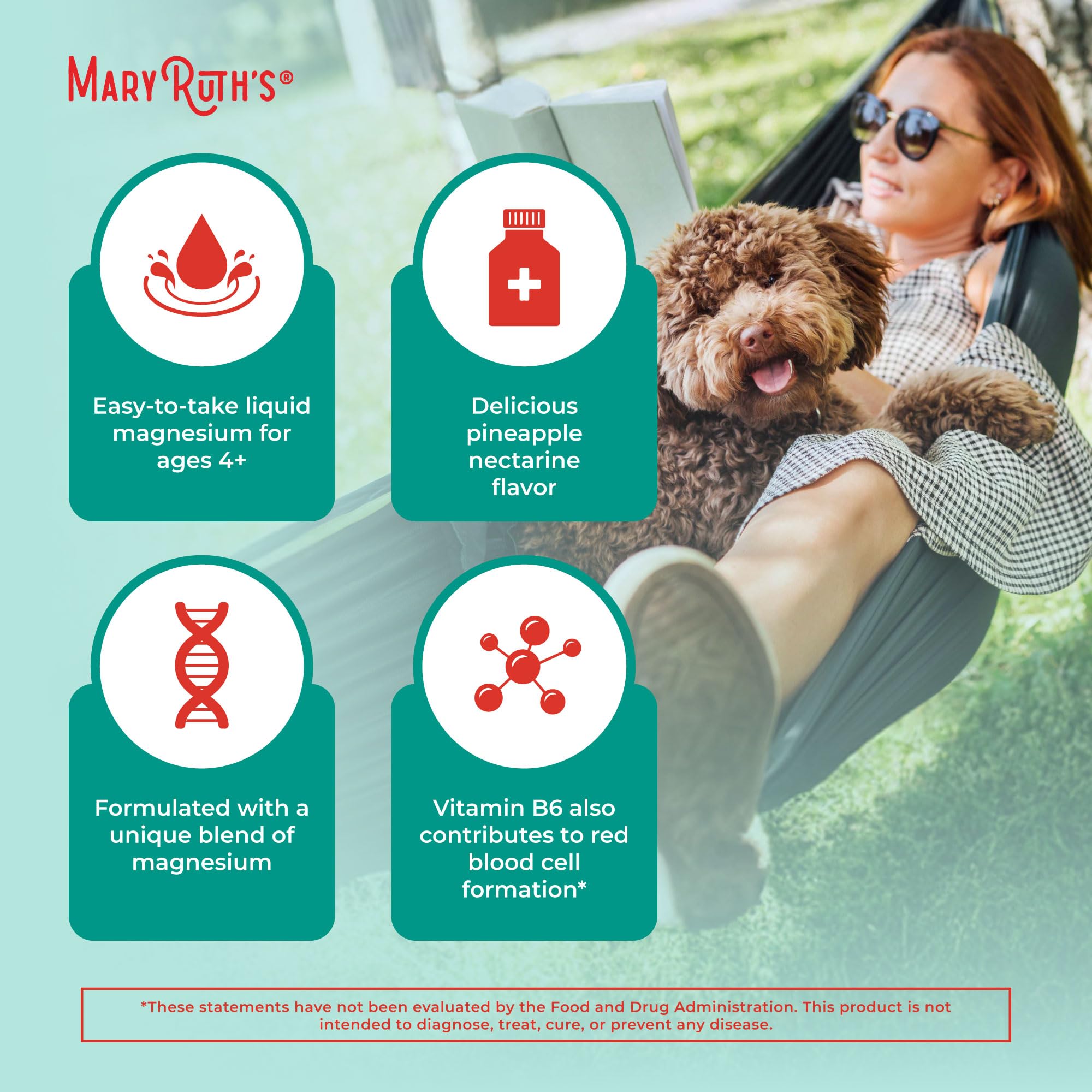 MaryRuth's Liquid Magnesium 30 oz | Ages 4+ | Cognitive & Bone Health | Vegan