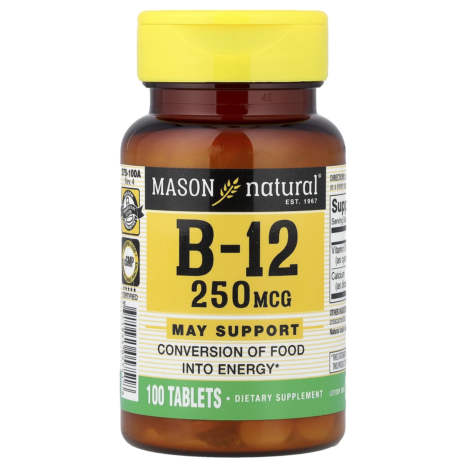 Mason B12 250mcg Tablets | Mason Vitamins