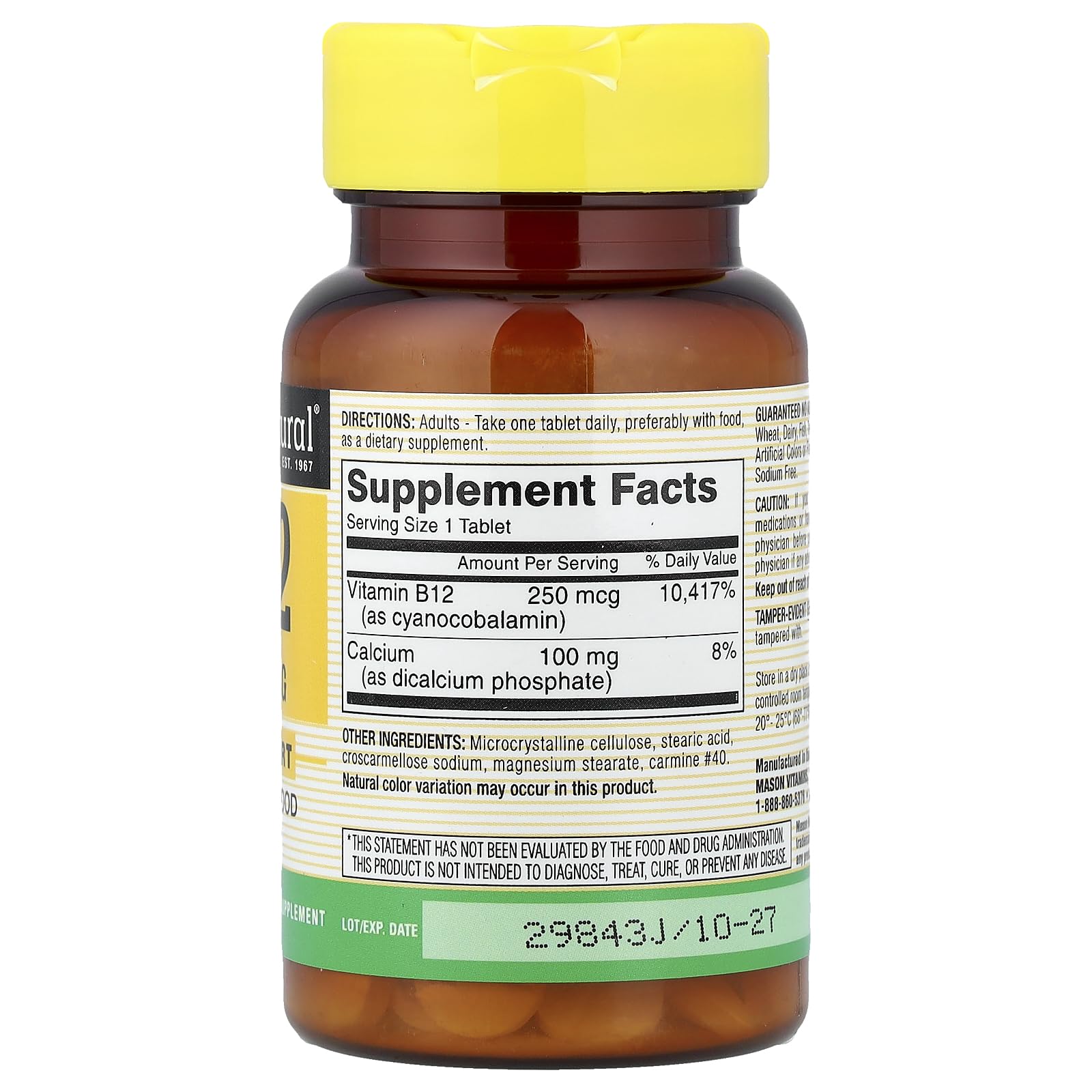 Mason B12 250mcg Tablets | Mason Vitamins