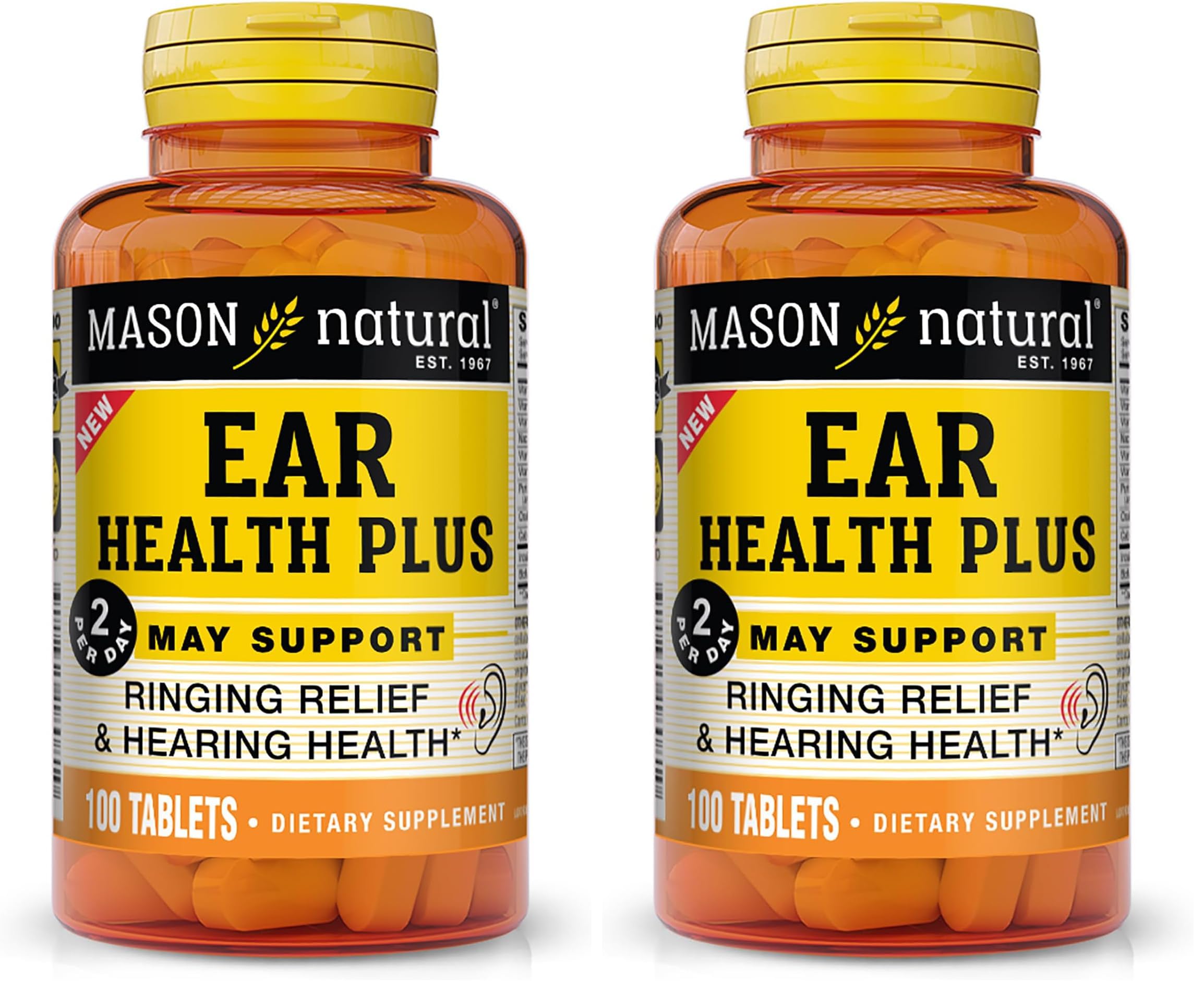 Mason Natural Ear Health Plus with B Vitamins - 50 Day Supply (Pack of 2)