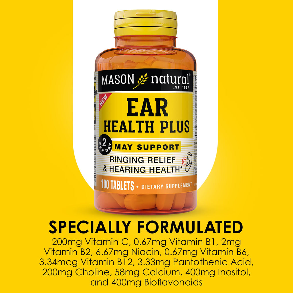Mason Natural Ear Health Plus with B Vitamins - 50 Day Supply (Pack of 2)