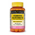 Mason Natural Ferrous Gluconate - Gentle Iron Supplement for Red Blood Cell Support, 100 Tablets