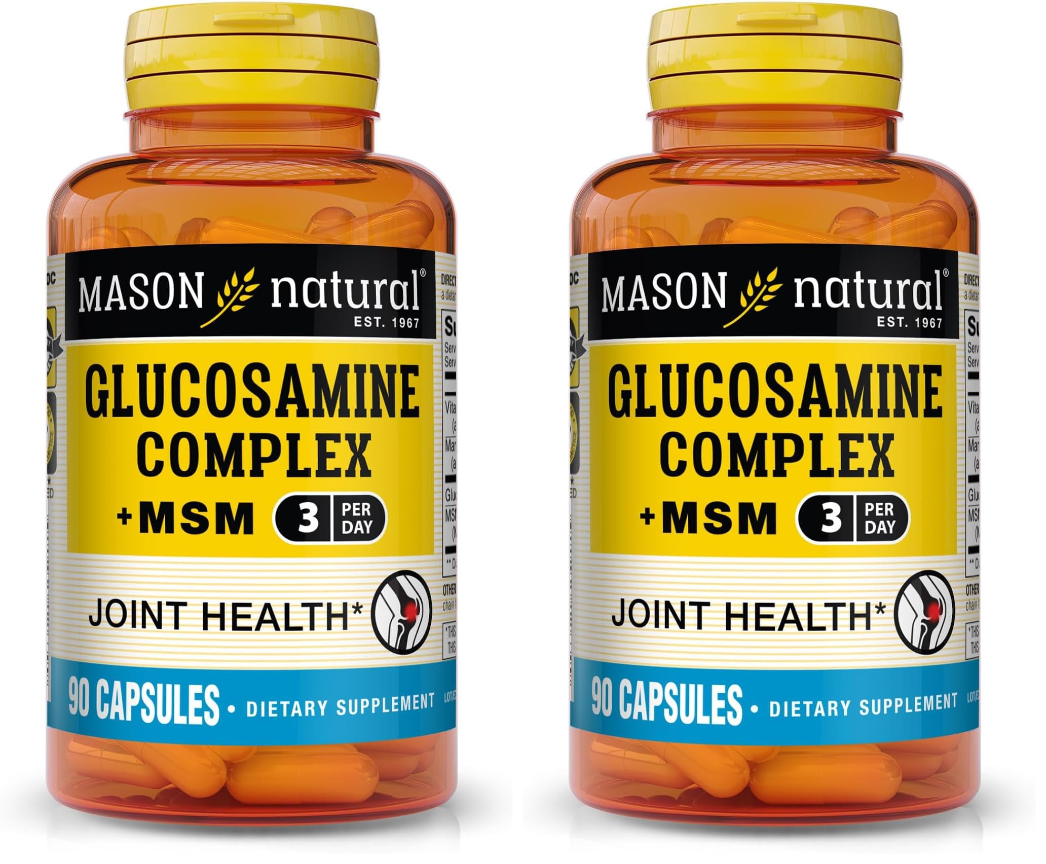 Mason Natural Glucosamine Complex + MSM with Vitamin C (90 Caps x 2)