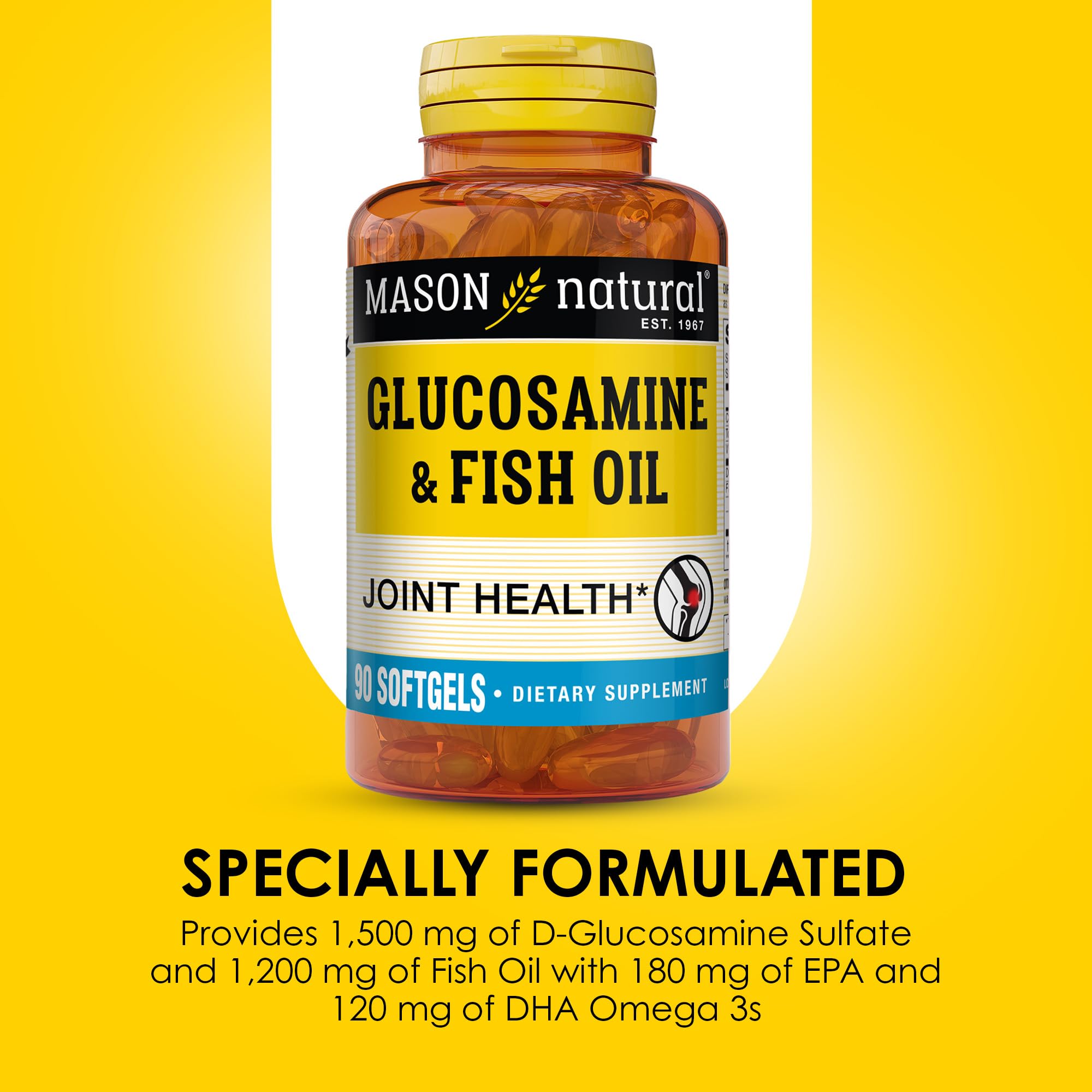 Mason Natural Glucosamine & Fish Oil - Joint Support, 1 Month Supply