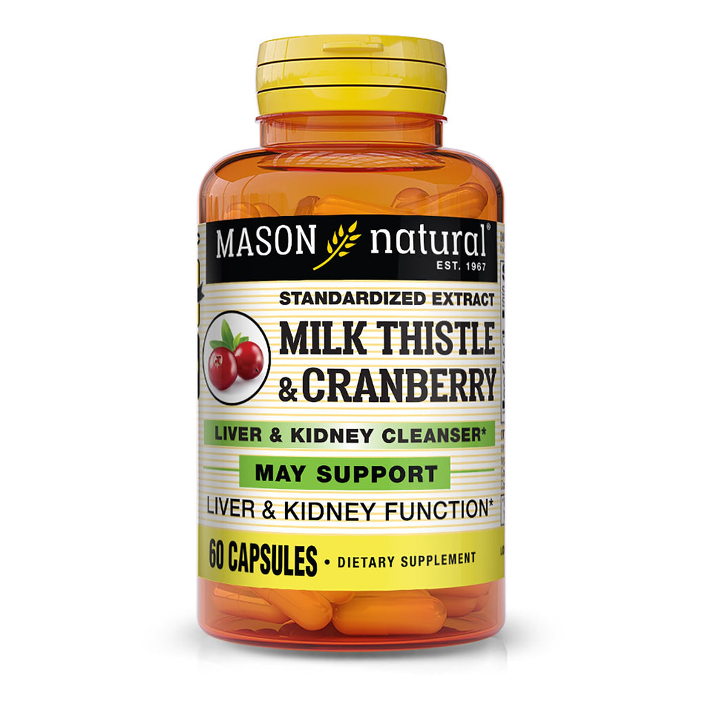 Mason Natural Milk Thistle & Cranberry Liver & Kidney Cleanser – 60 Capsules