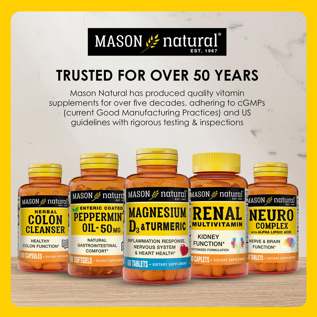 Mason Natural 1500mg Collagen with Vitamin C, Biotin & Calcium – 40 Day Supply (Pack of 2)