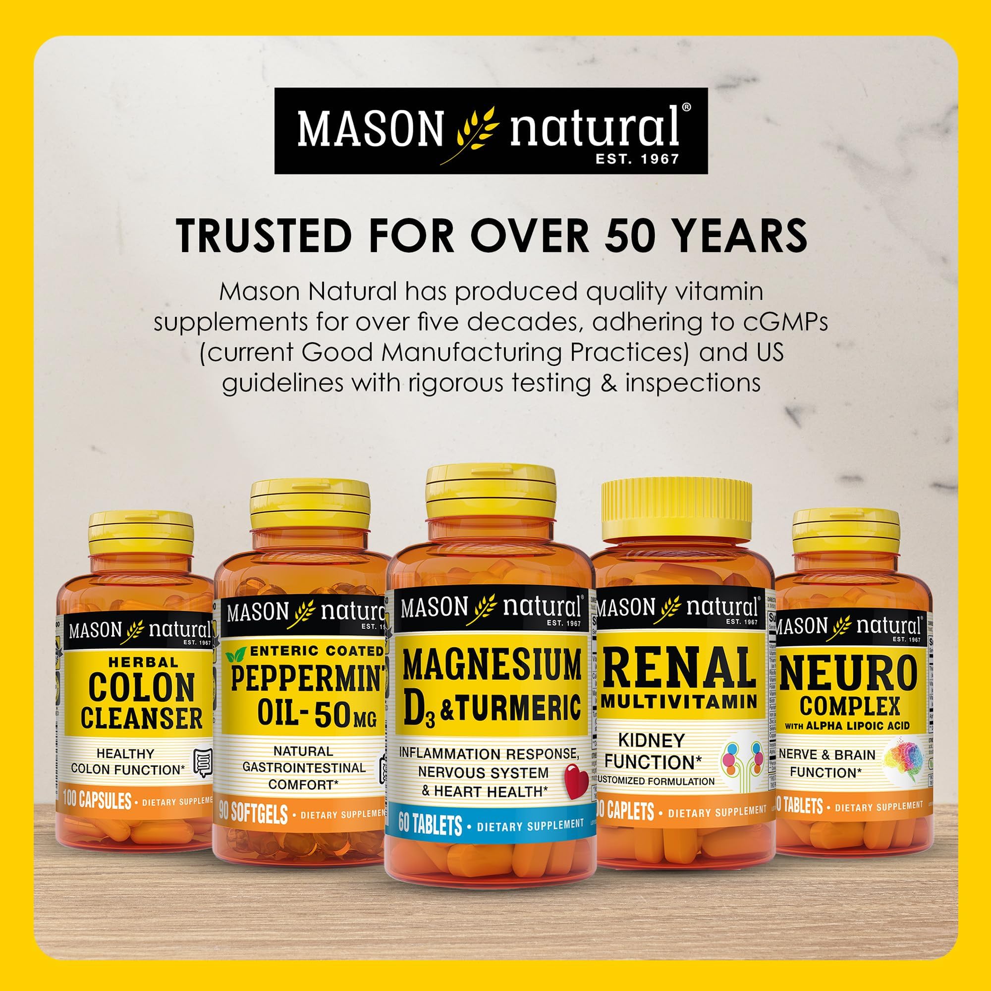 Mason Natural 1500mg Collagen with Vitamin C, Biotin & Calcium – 40 Day Supply (Pack of 2)