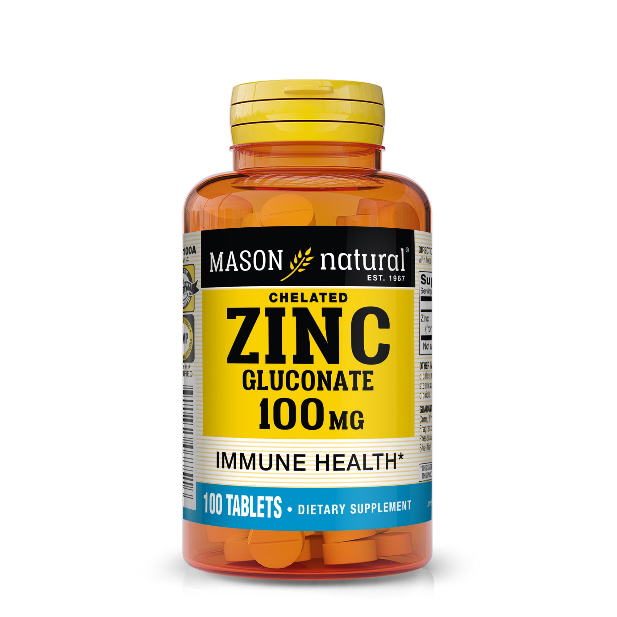 MASON NATURAL Zinc 100 mg – 100 Tabs | Immune Support