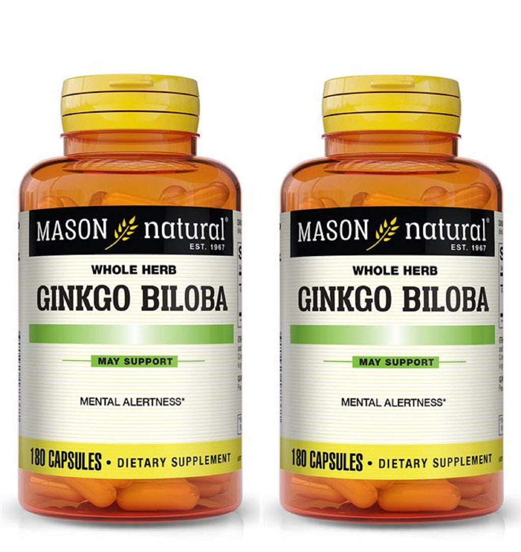 Mason Vitamins Ginkgo Biloba 500 mg – 360 Gelatin Capsules (Pack of 2 Bottles)