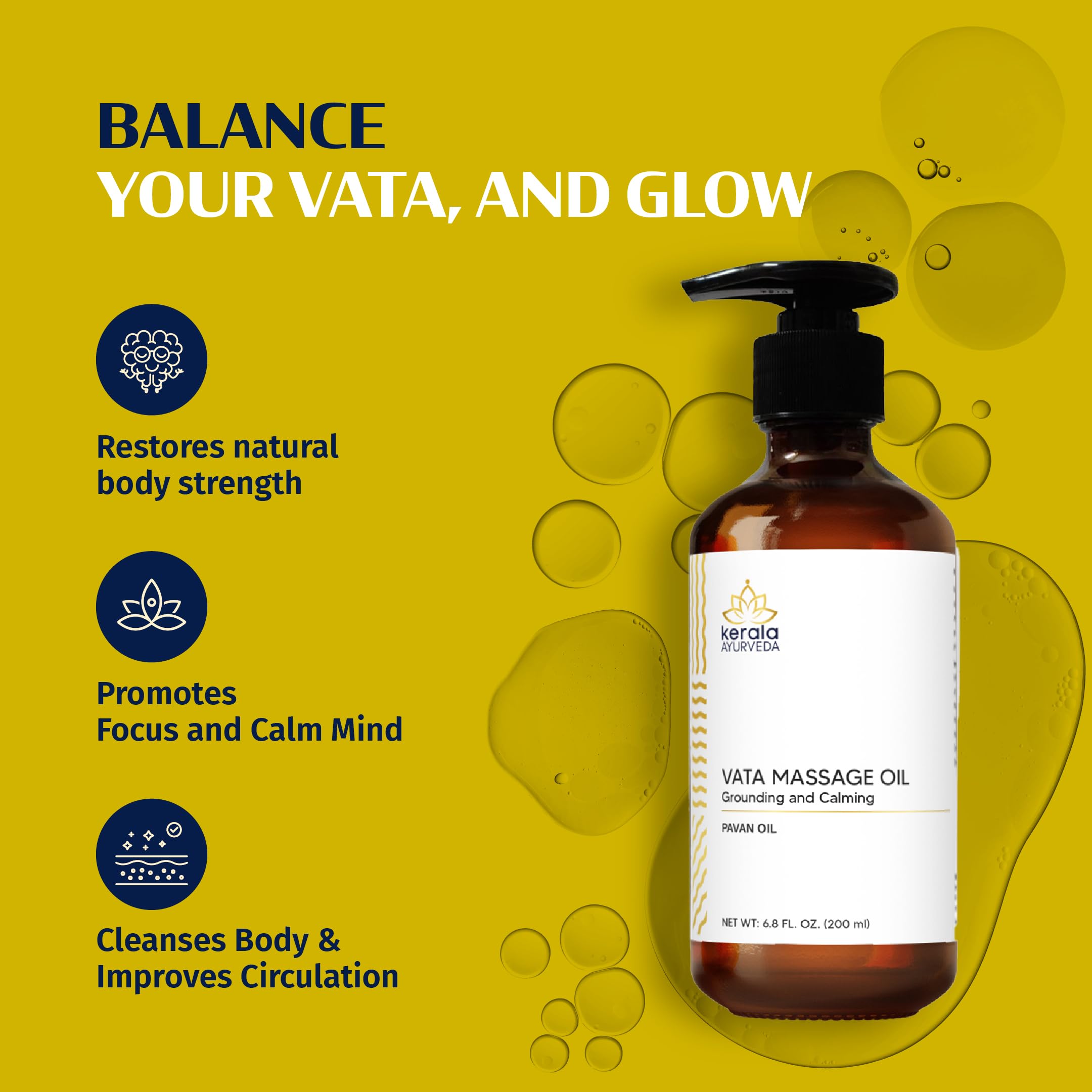 Kerala Ayurveda Everyday Herbal Massage Oil – Pavan Oil 6.8 fl oz