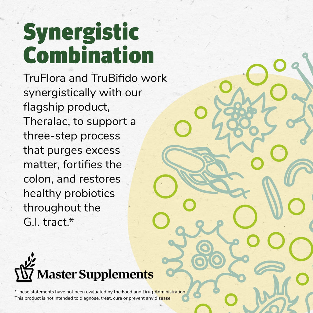 Master Supplements 30-Day Probiotic Gut Reset - Includes Theralac (30 ct.), TruBifido (30 ct.) & TruFlora (30 ct.) - Supports Optimal Gut Health - Gluten Free