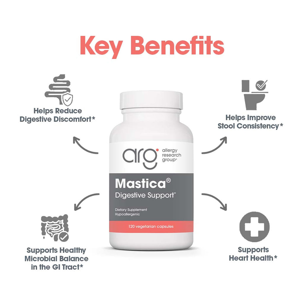 Allergy Research Group Mastica - 500 mg Mastic Gum Capsules for Digestive Support (120 Count)