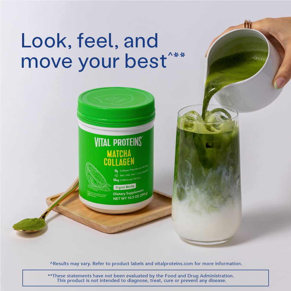 Vital Proteins Matcha Collagen Peptides Powder – 10.5 oz (Original Flavor)