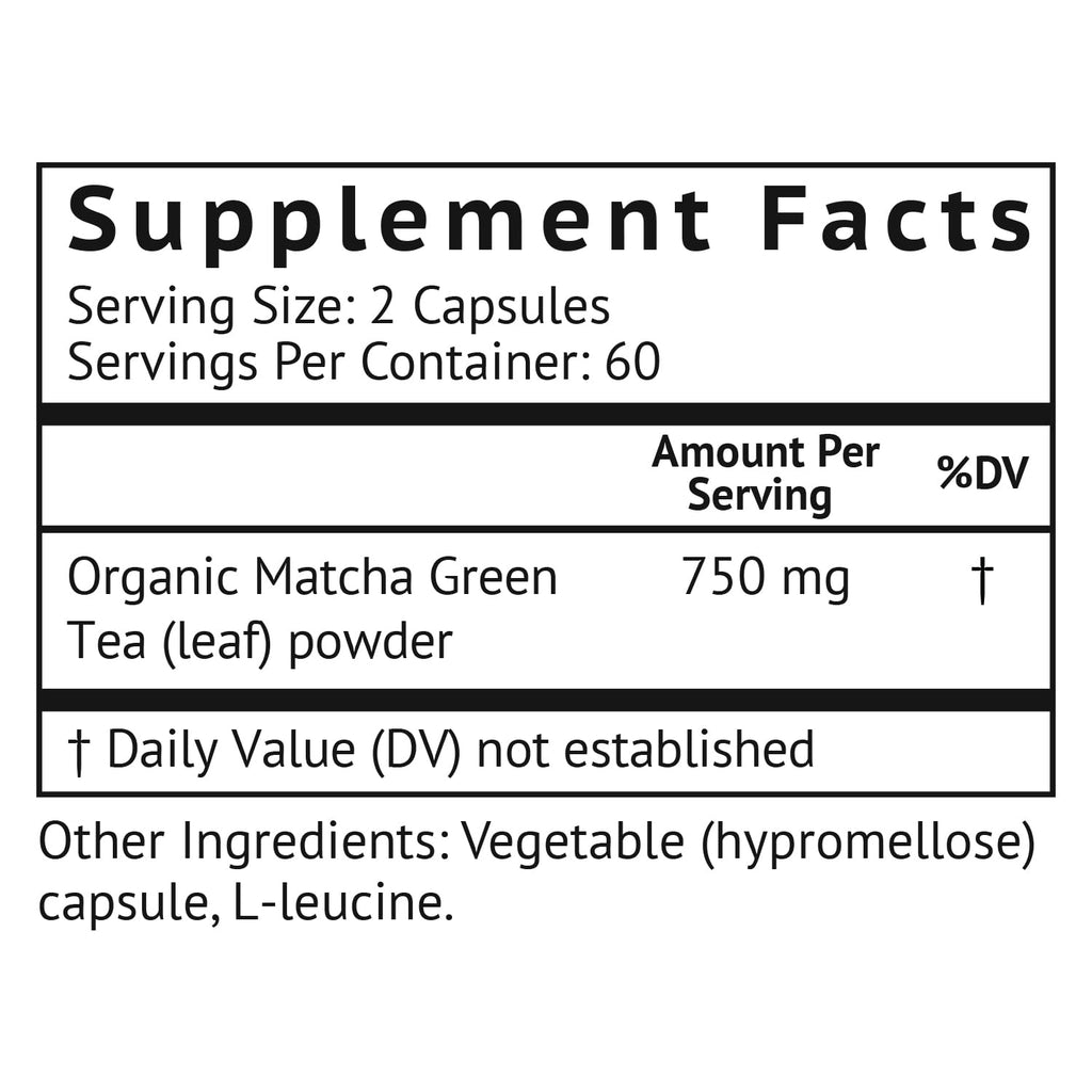MATCHAMAX Organic Japanese Matcha Capsules | Pure Organic Green Tea Pills for Energy, Calm Focus & Antioxidants | Vegan | 120ct