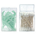MatFirsmo Cotton Swab Holder for Travel – 2 Pcs, Clear Plastic with Dustproof Lid (Transparent White)