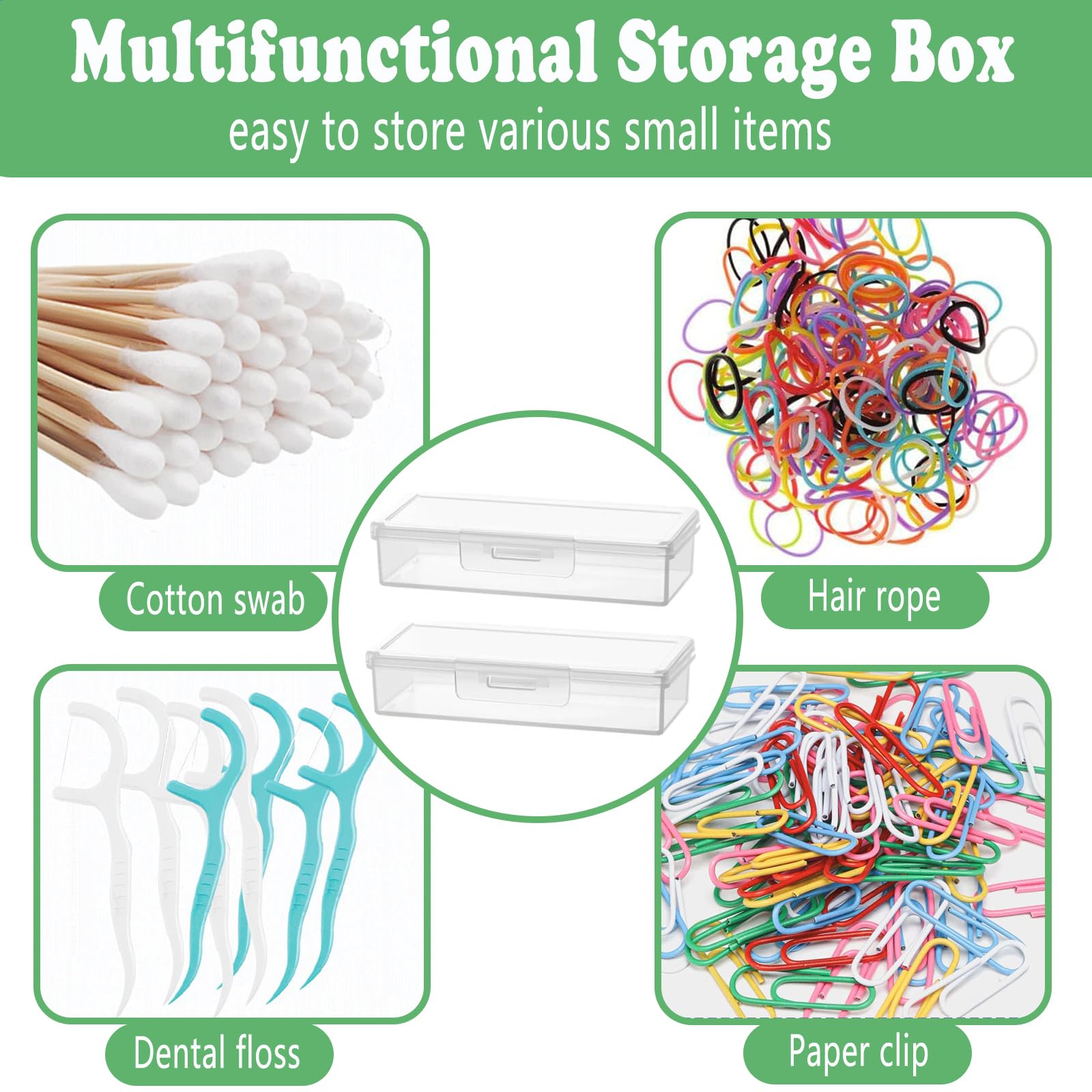MatFirsmo Cotton Swab Holder for Travel – 2 Pack, Portable Dustproof Case (Clear Plastic)