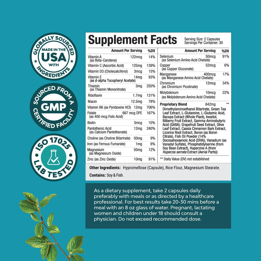 Matrix Nootropic Brain Supplement for Memory & Focus – Mind's Vitality – 60 Capsules