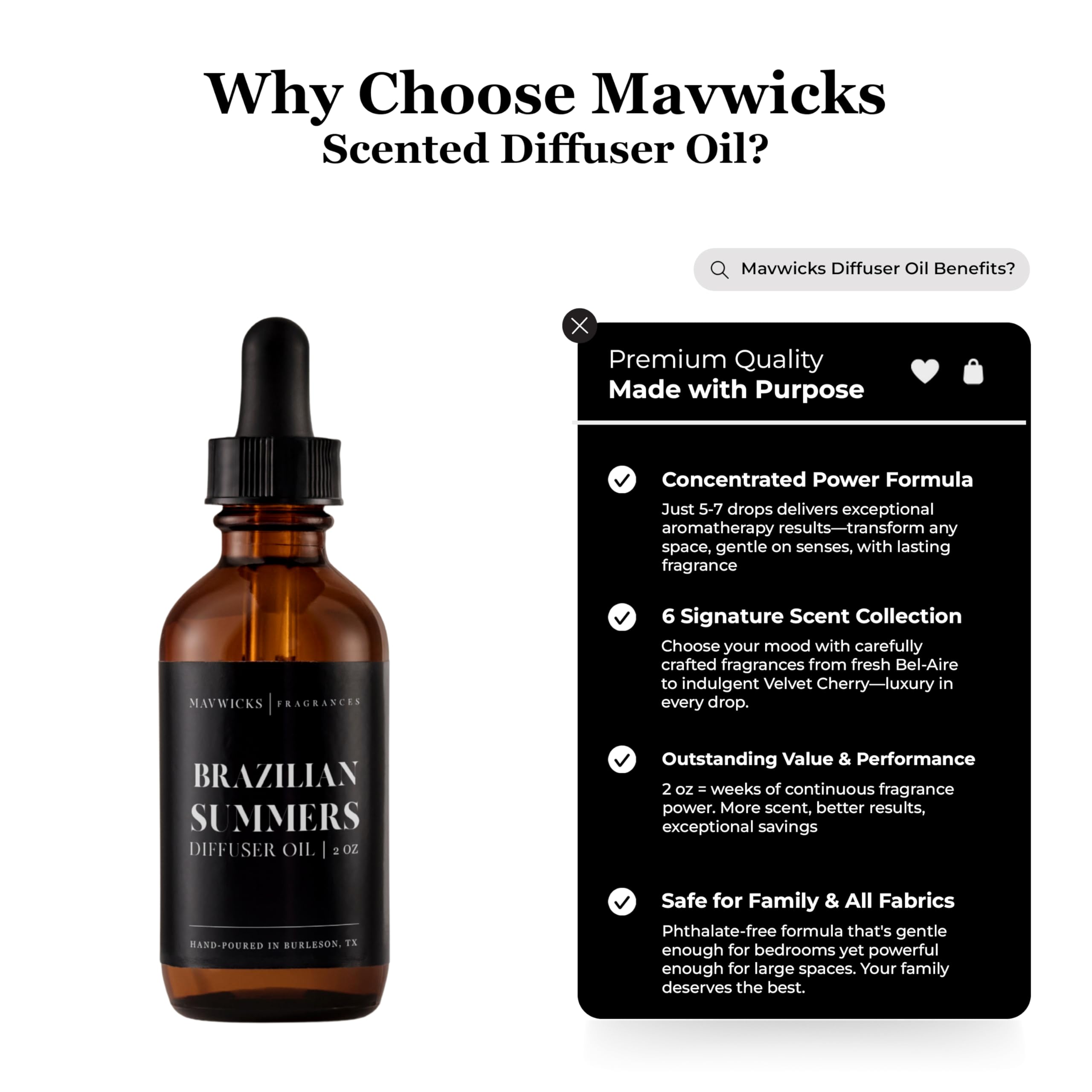 Mavwicks Brazilian Summers Diffuser Oil – 2oz Premium Essential Oil Blend