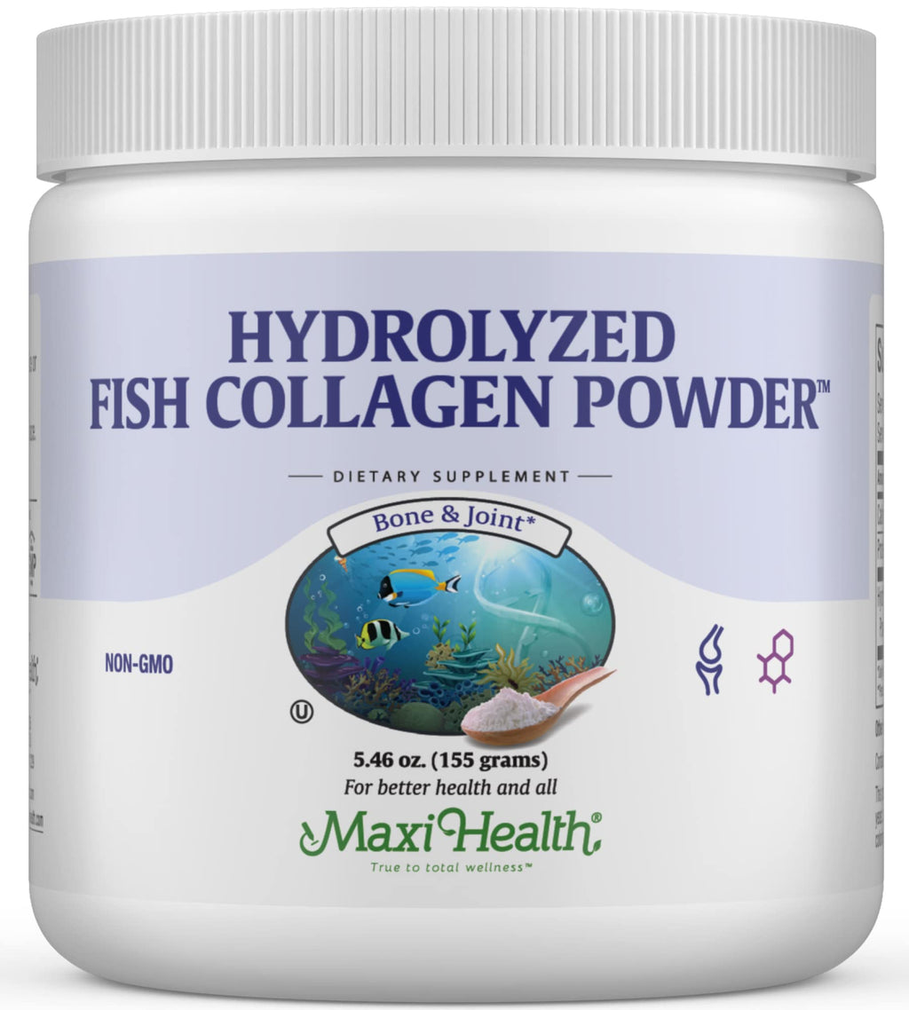 Maxi Health Collagen Peptides Powder – Marine Type I Unflavored Collagen for Joints, Skin, Hair & Nails (5.46 oz)
