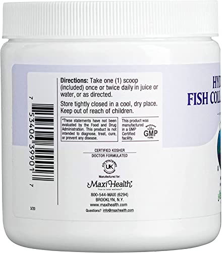 Maxi Health Collagen Peptides Powder – Marine Type I, Unflavored, Wild-Caught (10.75 oz) for Joints, Skin & Nails