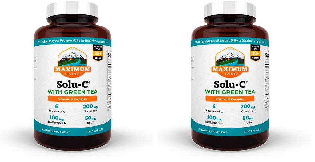 Maximum Living Solu-C with Green Tea, 120 Capsules (Pack of 2)