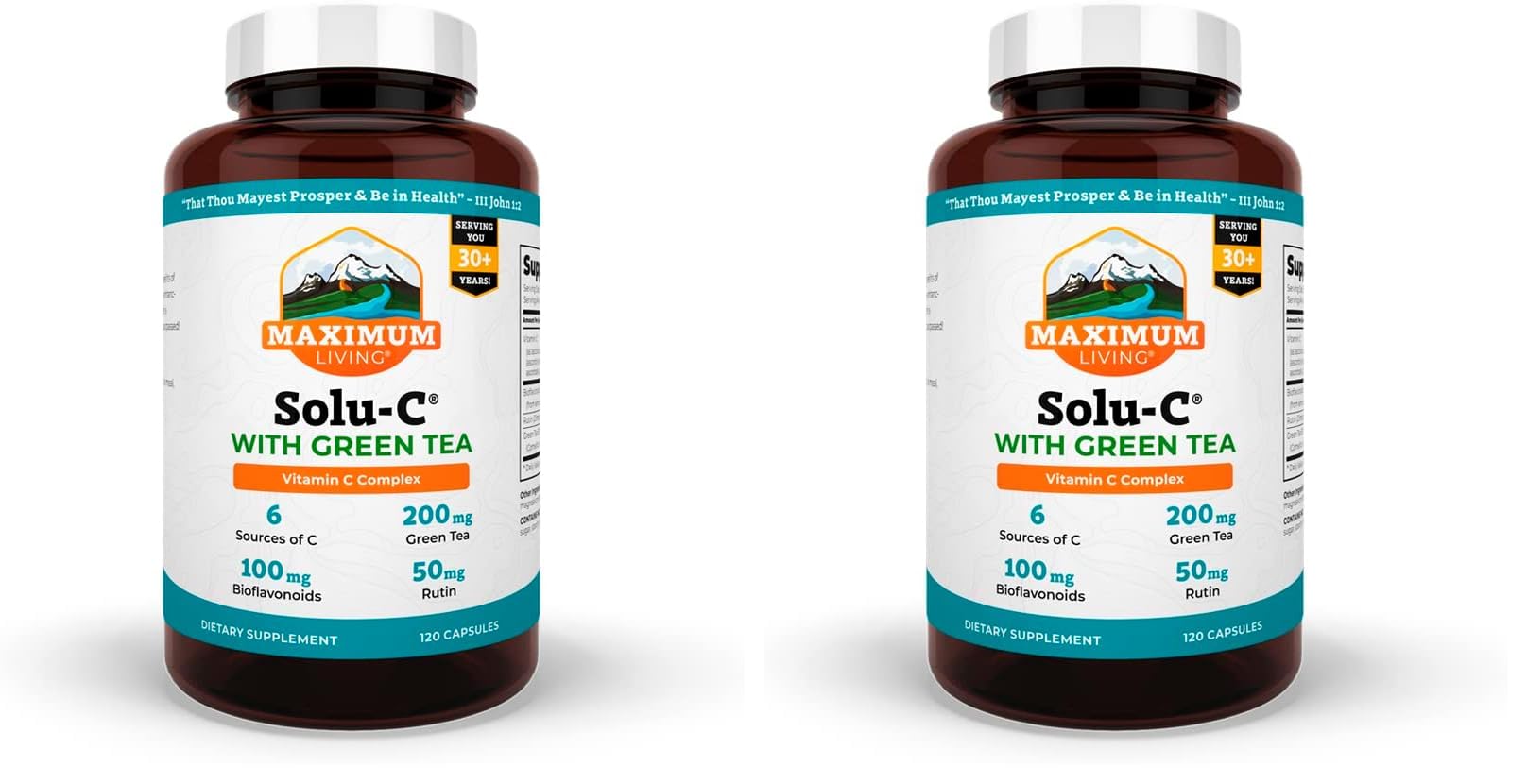 Maximum Living Solu-C with Green Tea, 120 Capsules (Pack of 2)