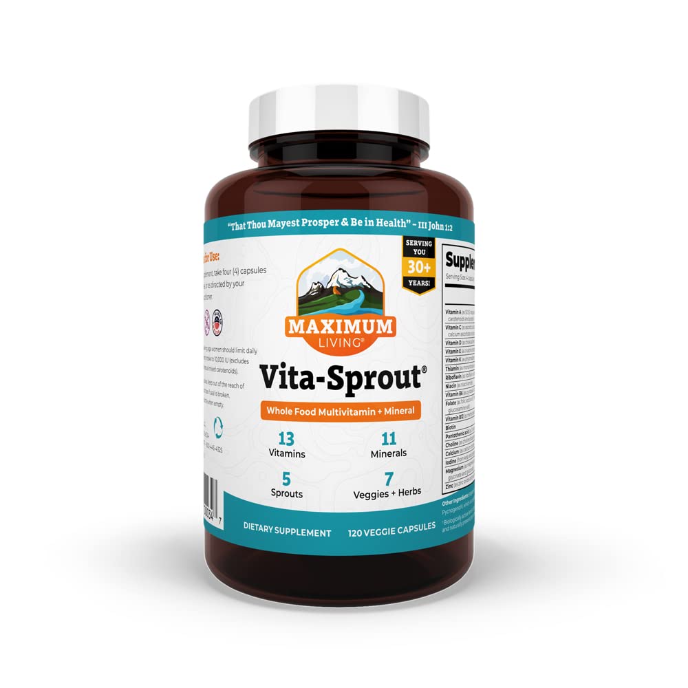 Maximum Living Vita-Sprout Whole-Food Multivitamin & Phytonutrient Blend - 120 Capsules