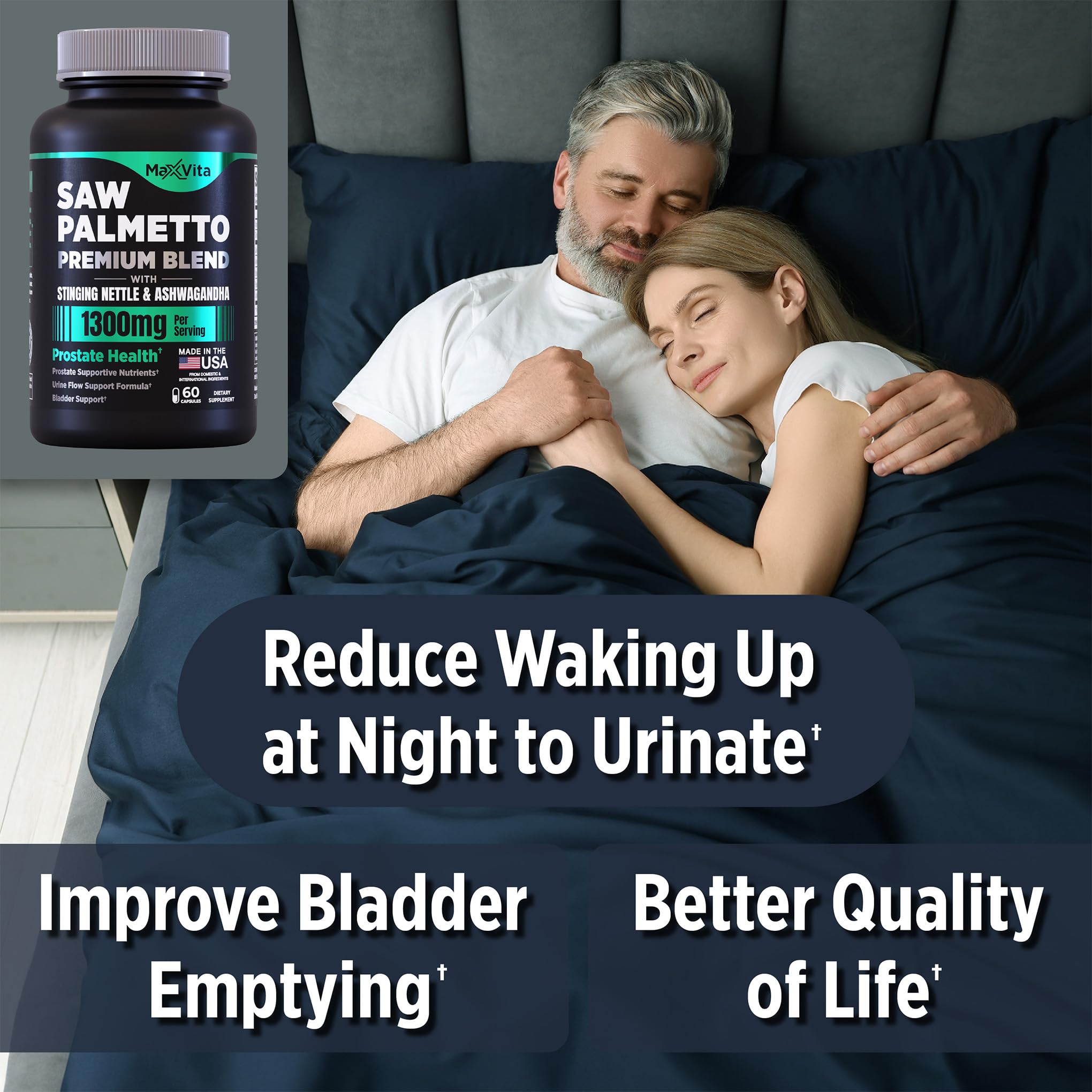 MaxVita Prostate Premium - Saw Palmetto, Nettle & Ashwagandha for Men, 60 Count