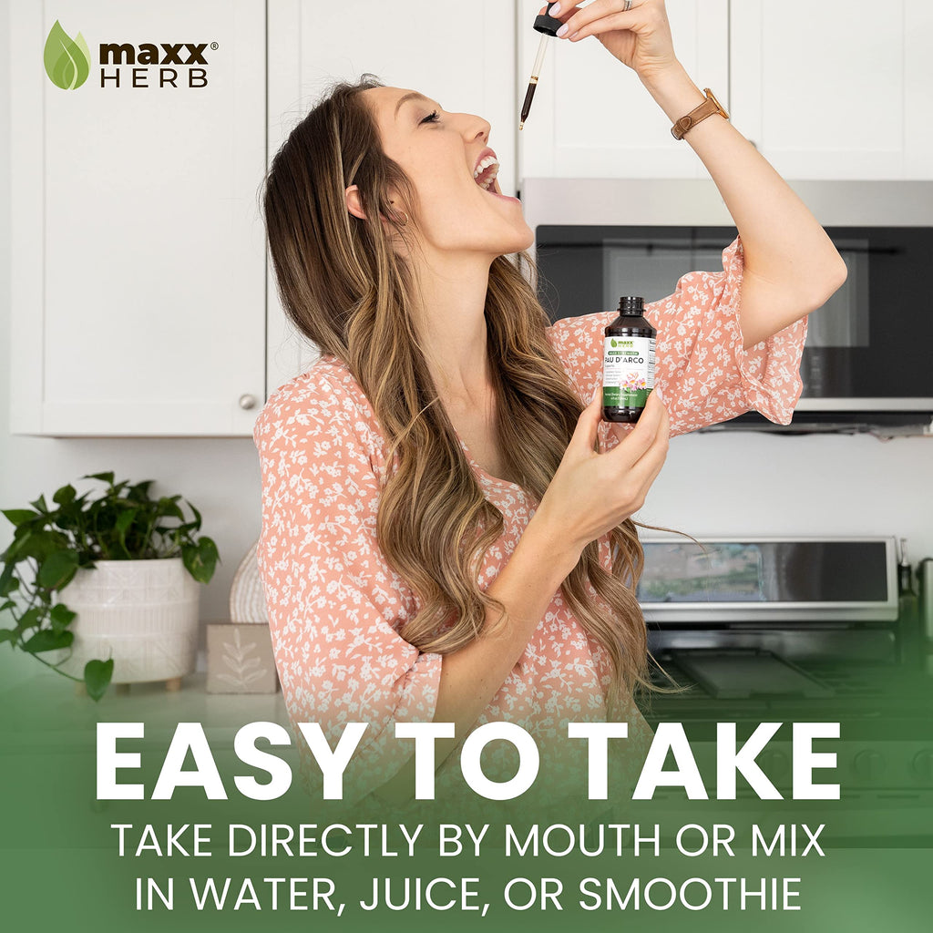 Maxx Herb PAU D'Arco Tincture - Max Strength PAU D'Arco Extract for Immune Support - 4 Oz Bottle