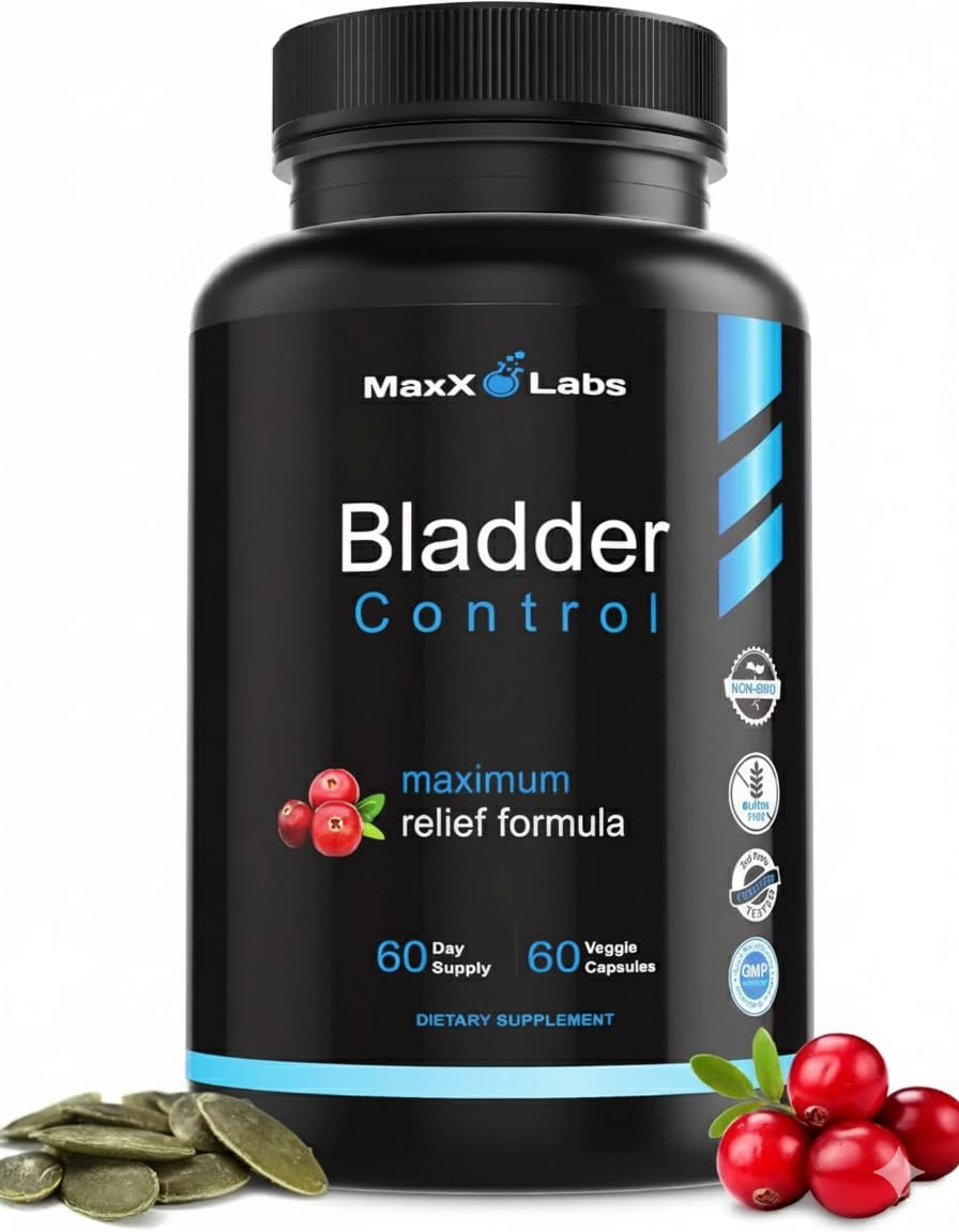 MaxX Labs Bladder Control Supplement - Overactive Bladder Pills with Cranberry, Pumpkin Seed Oil & Vitamin D3 | 60CT