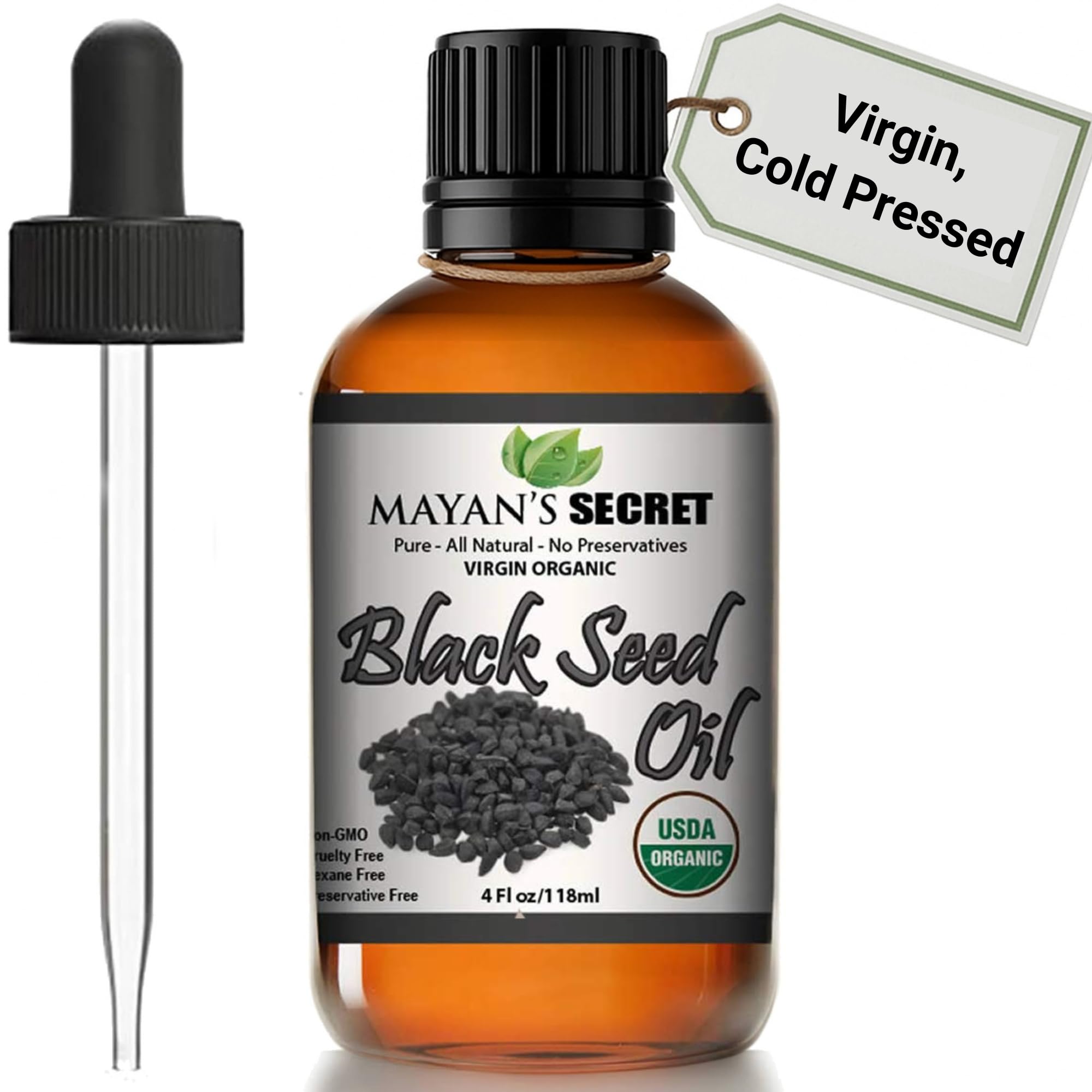 Mayan's Secret 4oz Cold-Pressed Black Cumin Seed Oil – Organic Virgin Nigella Sativa